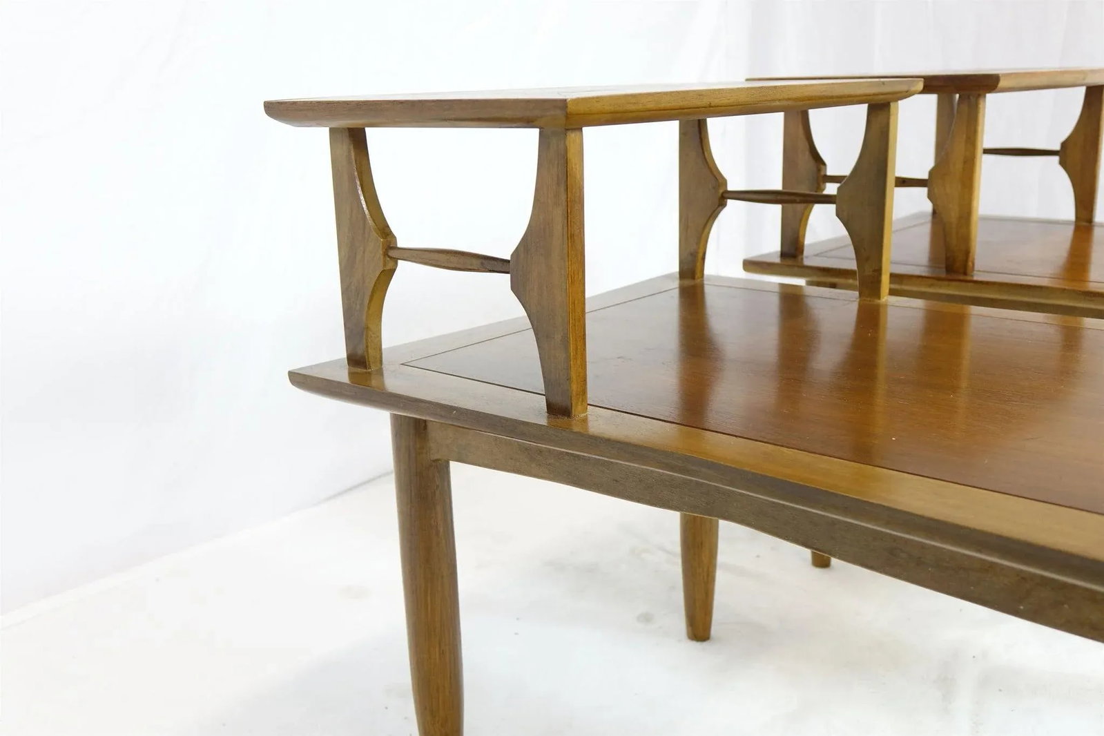 Pair of 2-Tier Mid Century Modern End Tables Attributed to Lubberts & Mulder for Tomlinson, C. 1960s - 3