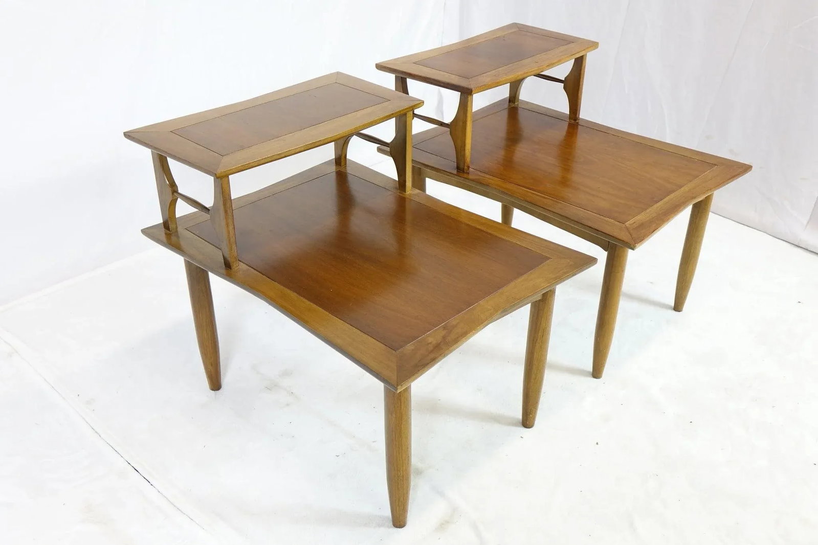 Pair of 2-Tier Mid Century Modern End Tables Attributed to Lubberts & Mulder for Tomlinson, C. 1960s - 6