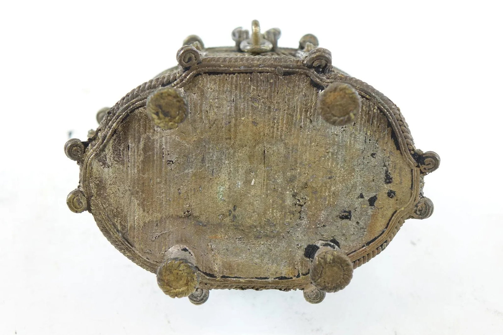Antique Bronze Far East Covered Basket - 2