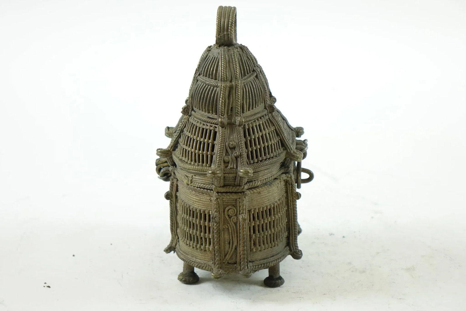 Antique Bronze Far East Covered Basket - 3