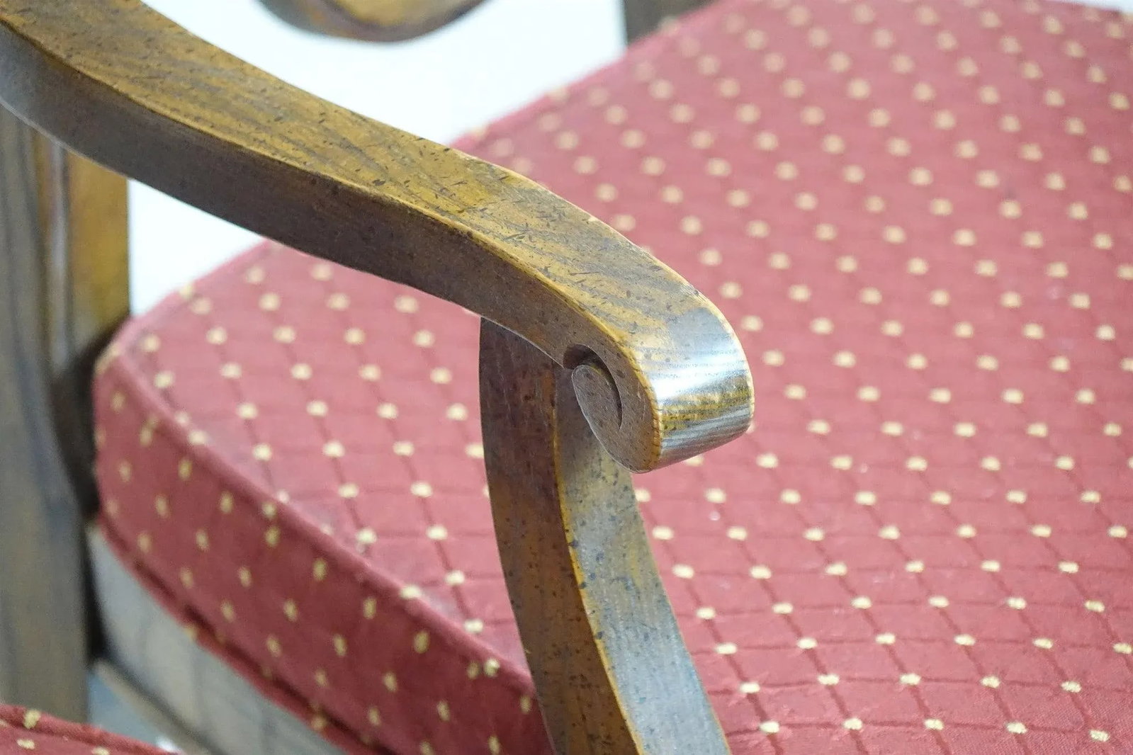 Vintage Wood Chairs Red Cushion - Set of 6 - 10