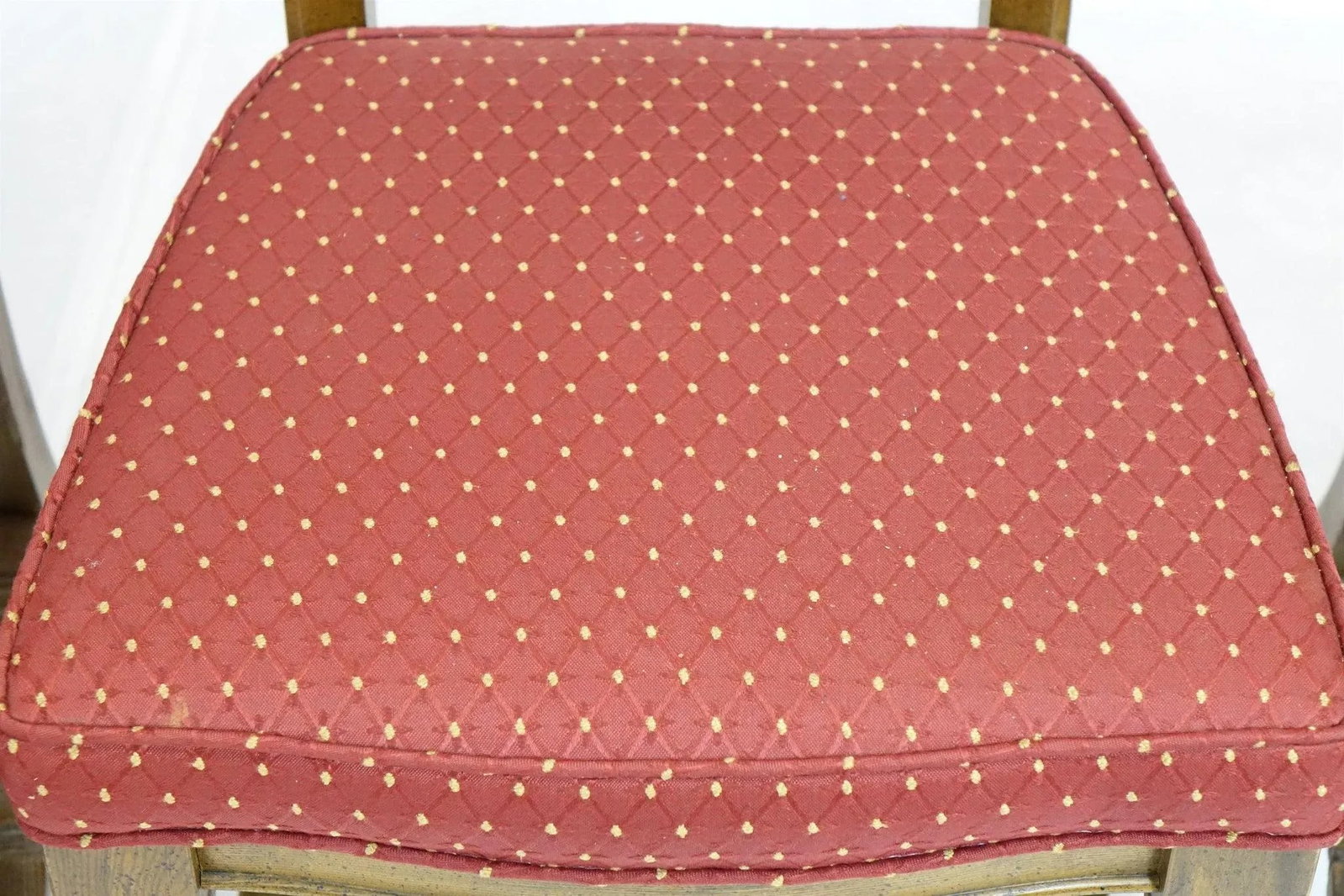 Vintage Wood Chairs Red Cushion - Set of 6 - 4