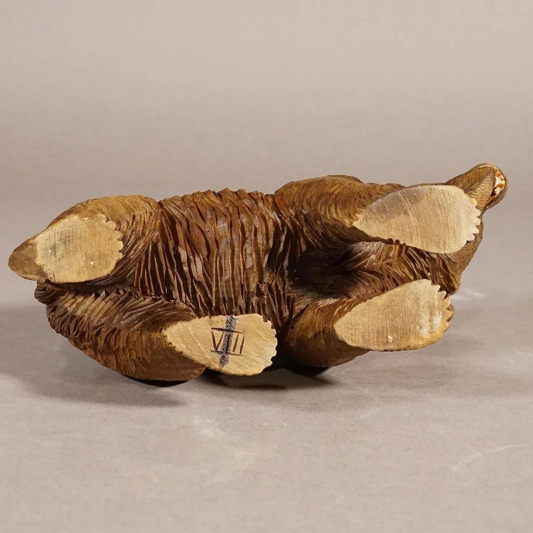 Wooden Statue of a Walking Bear Handcarved in Switzerland Ca.1930s - 6