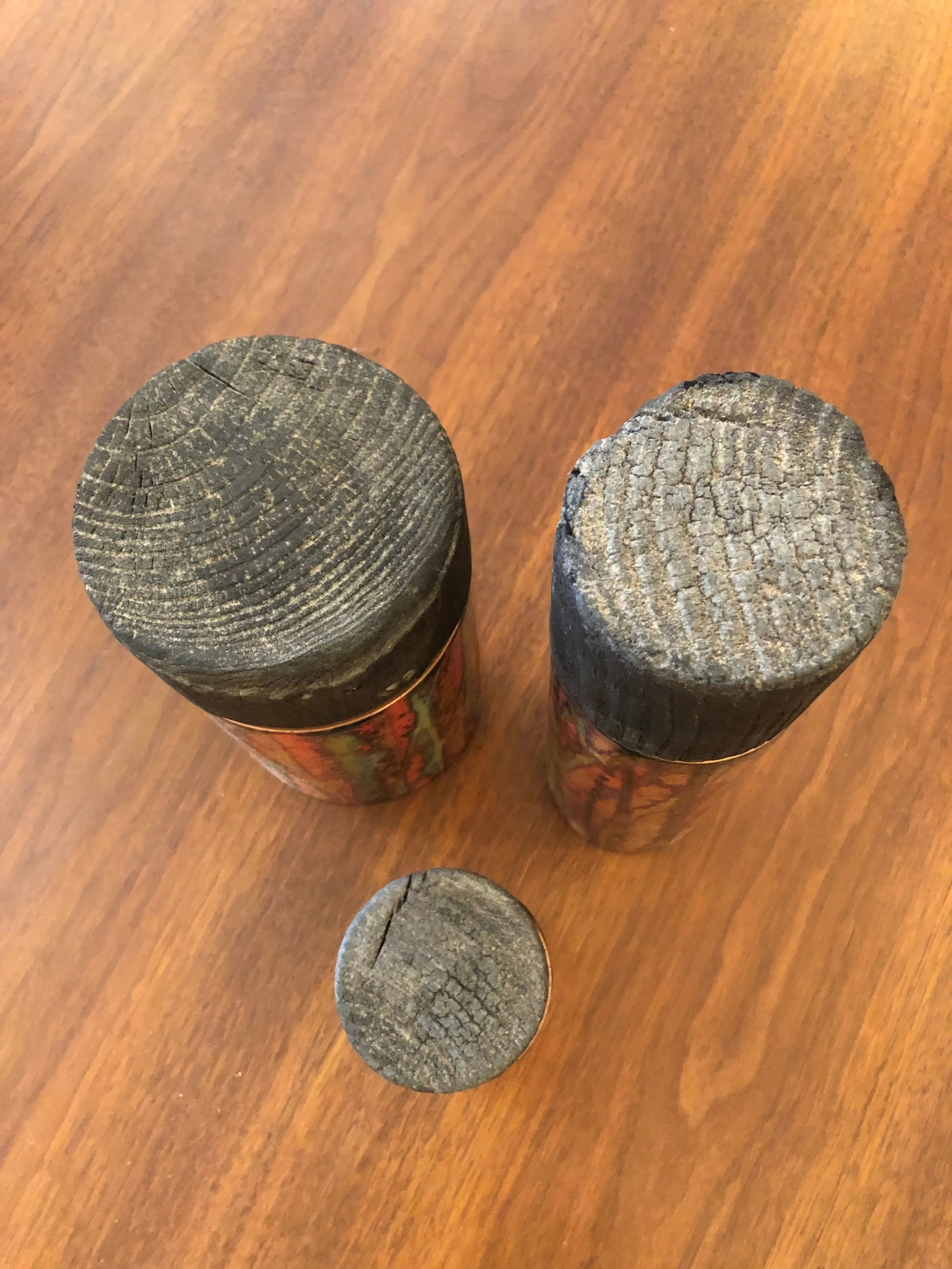 Artisan Hand Made Copper Glazed Cannisters Vessels -Set of 3 - 8