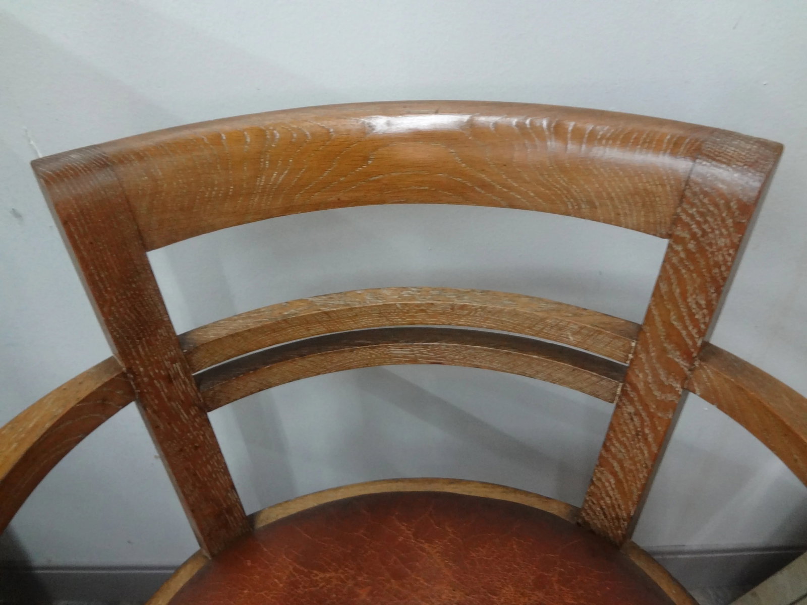 1930s French Art Deco Cerused Oak Desk Chair Attributed to Andre Sornay - 3