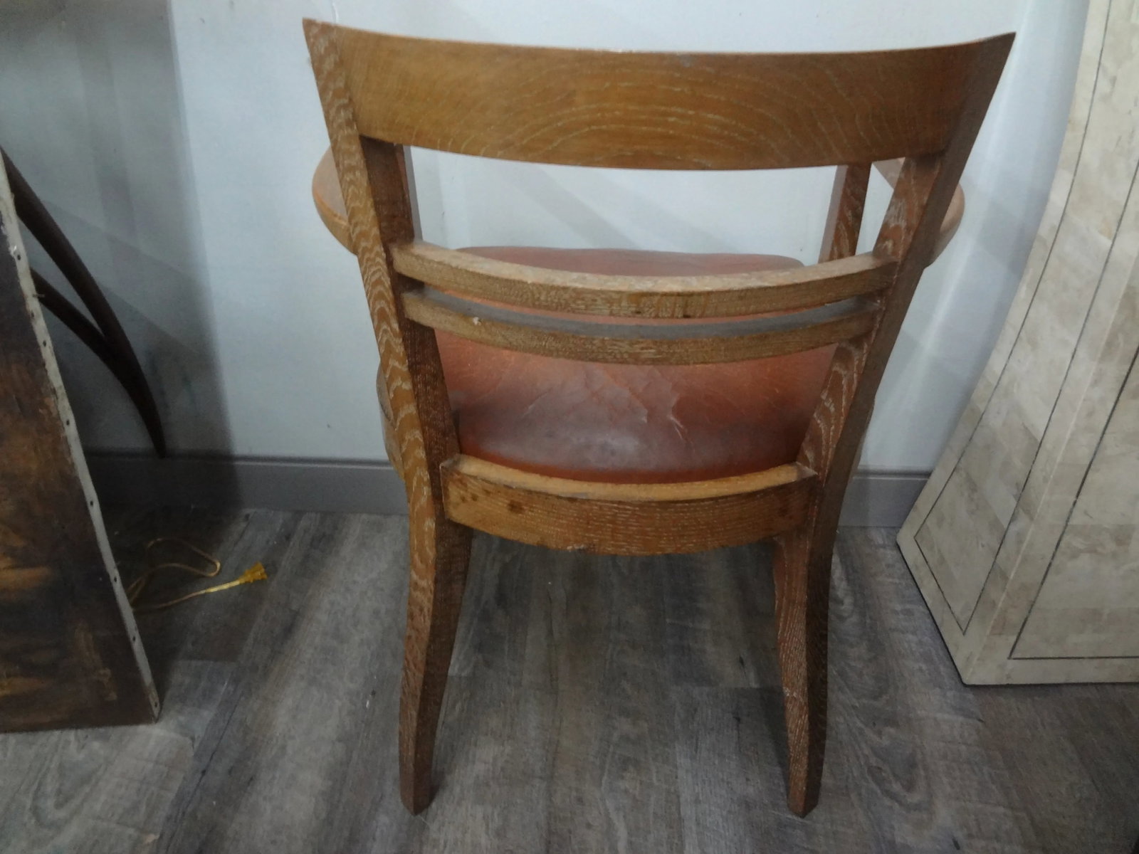 1930s French Art Deco Cerused Oak Desk Chair Attributed to Andre Sornay - 5