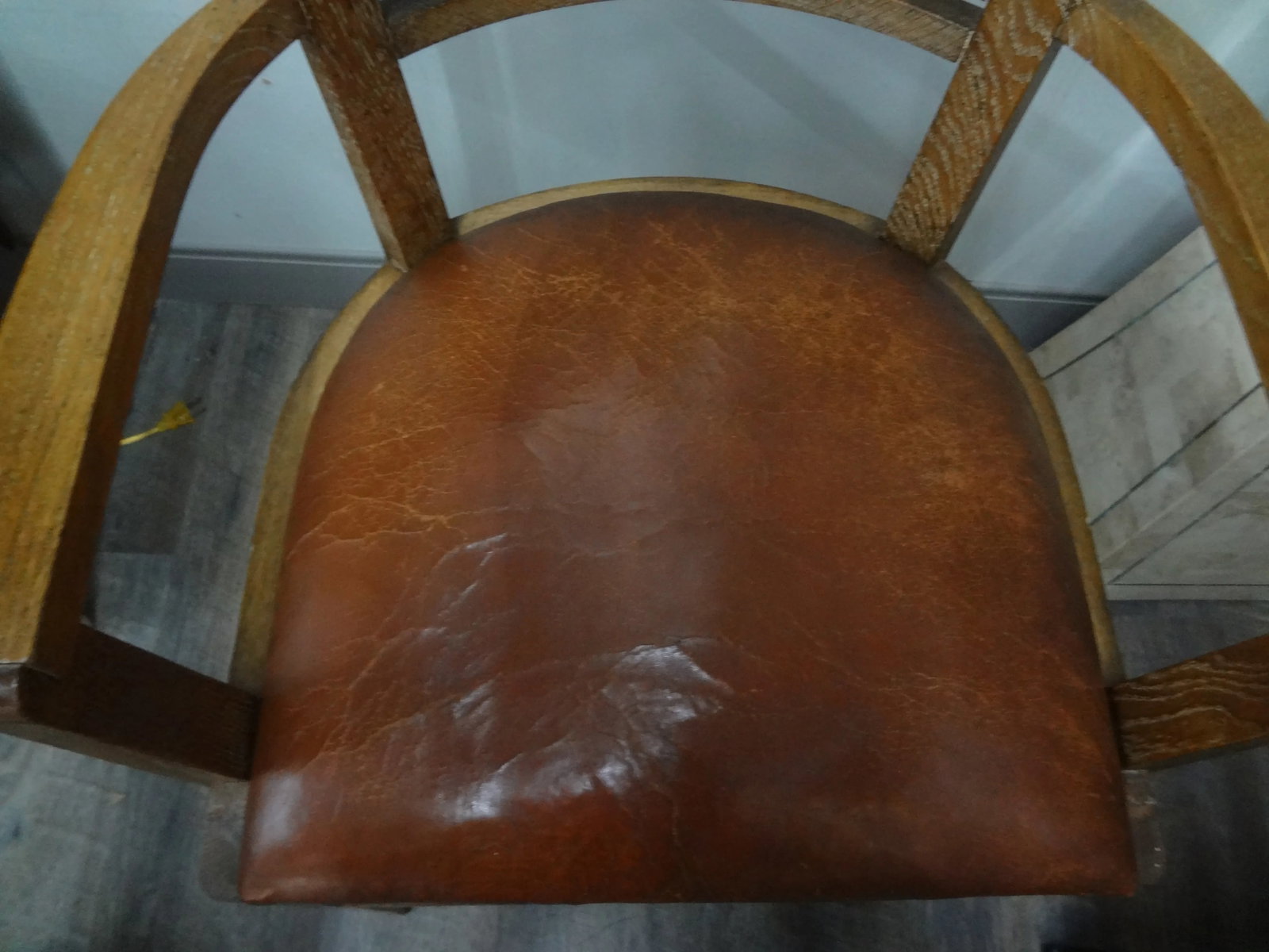 1930s French Art Deco Cerused Oak Desk Chair Attributed to Andre Sornay - 6