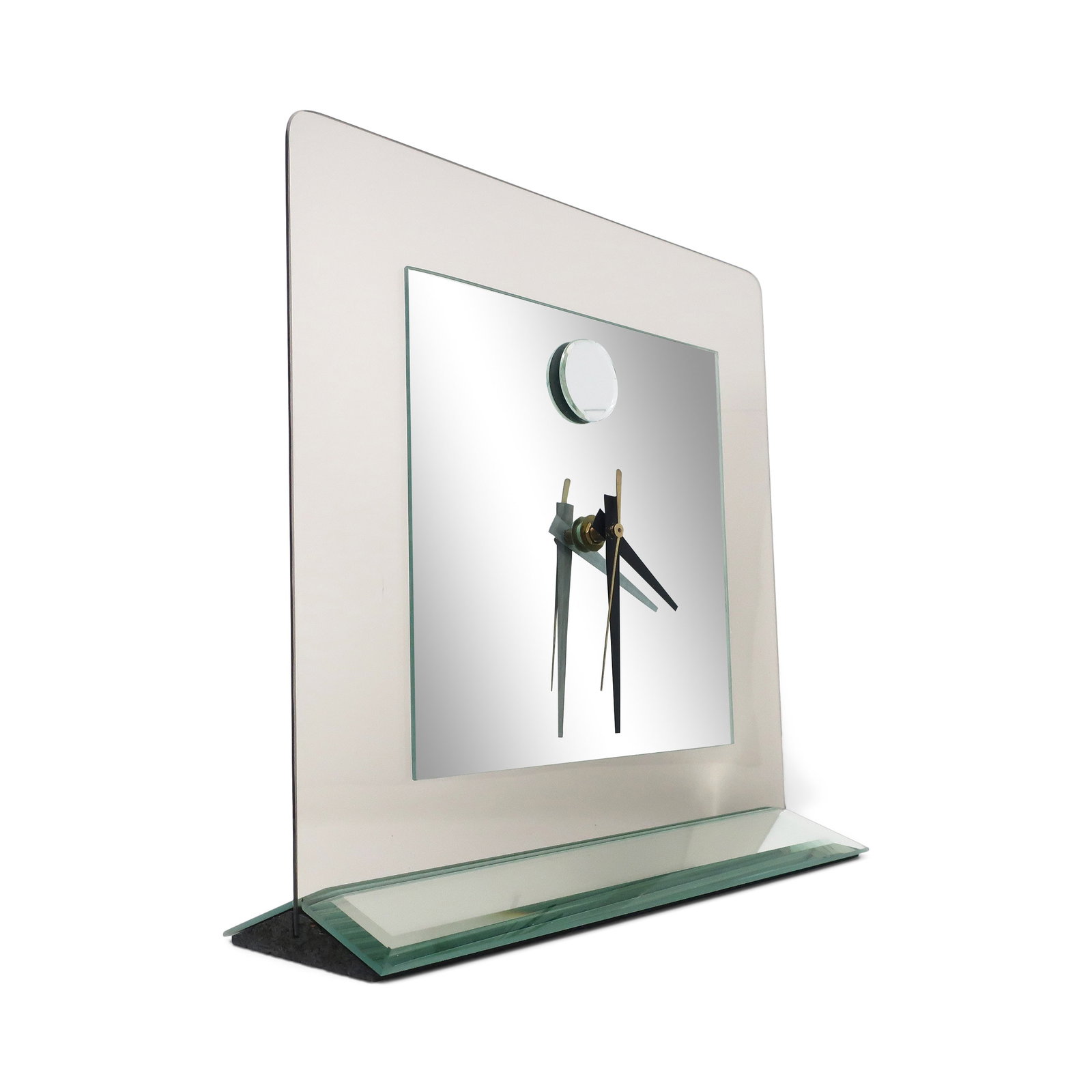 1980s Smoked Glass and Mirror Clock - 2