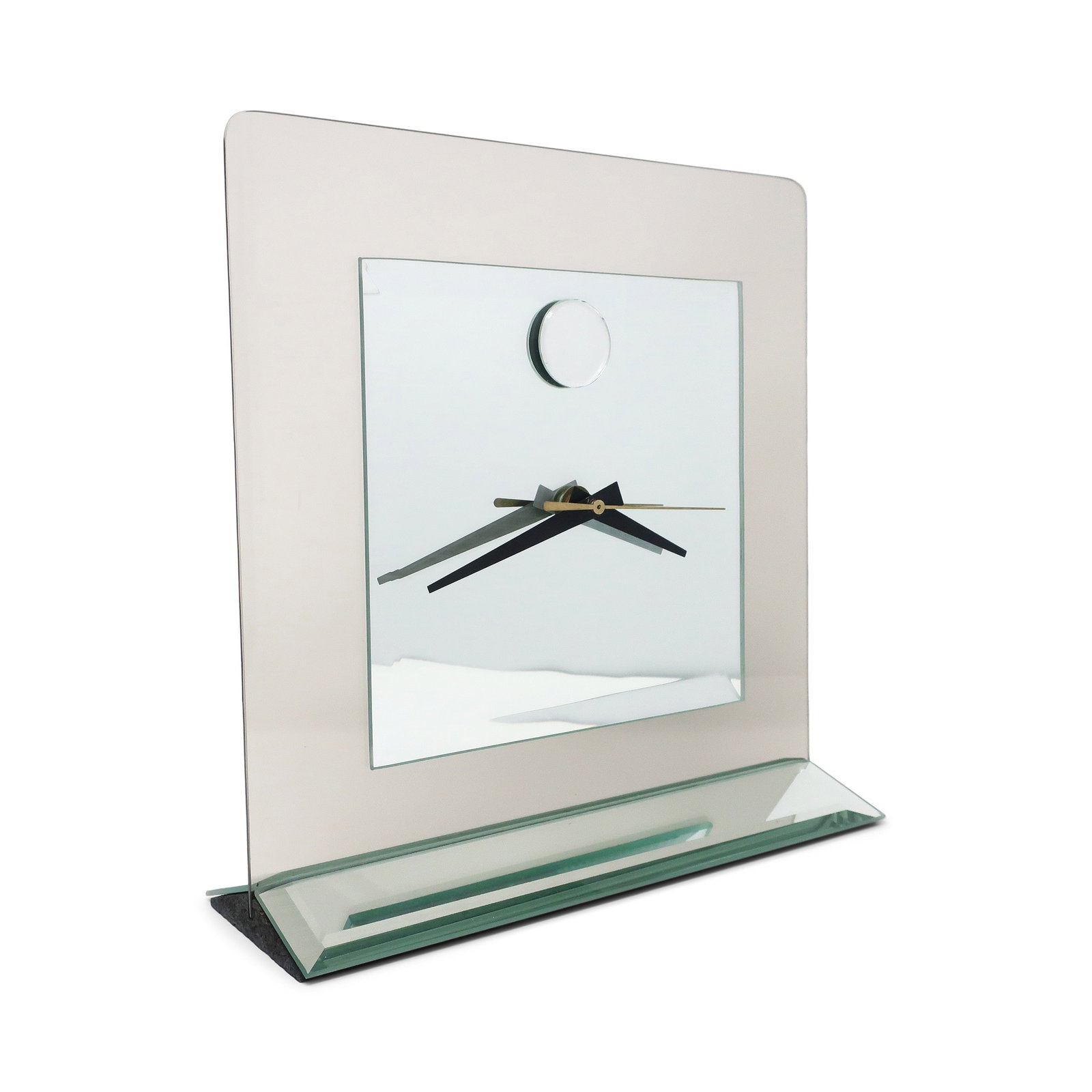 1980s Smoked Glass and Mirror Clock - 3