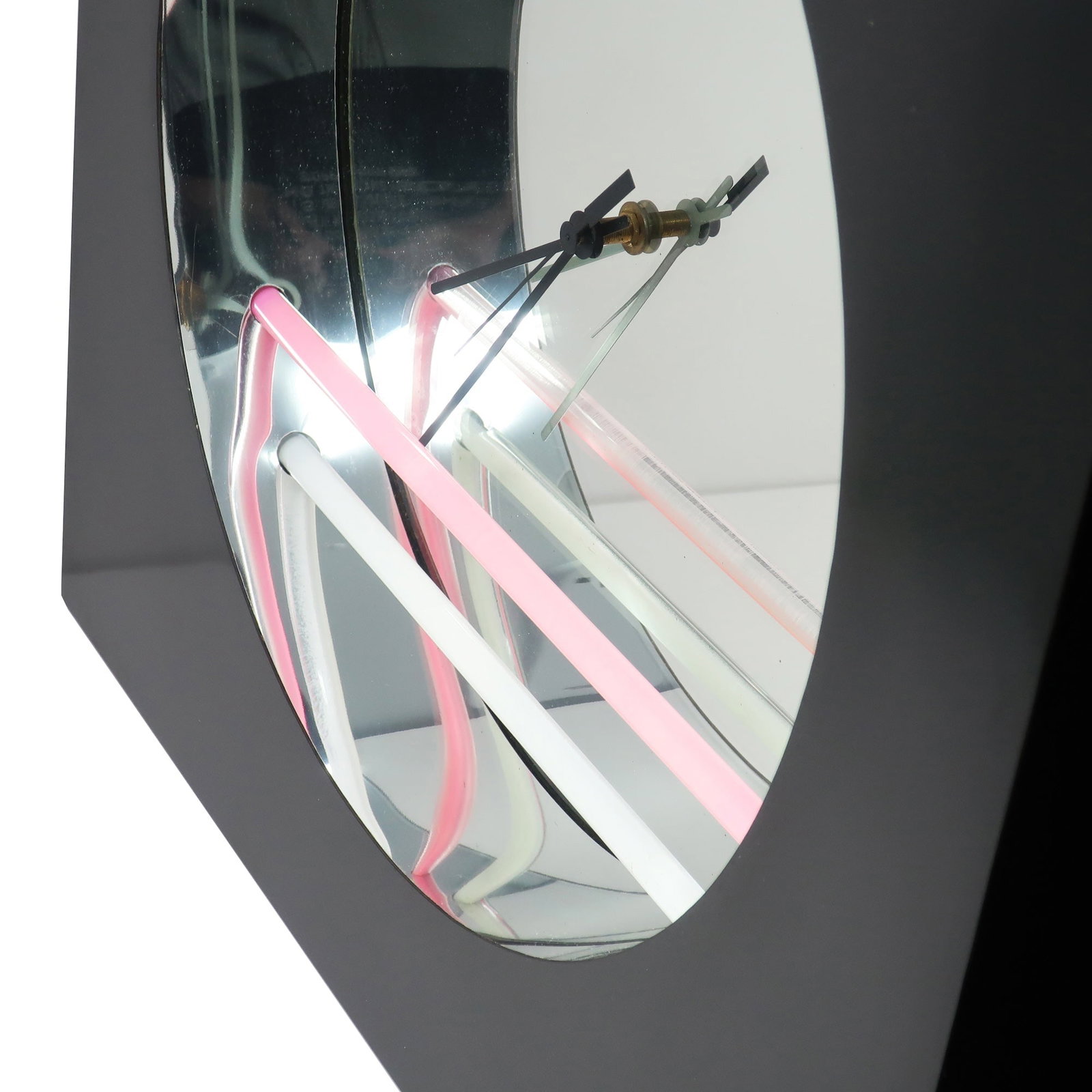1980s Postmodern Mirror Wall Clock by Jon Gilmore for Accessory Art Studios - 7