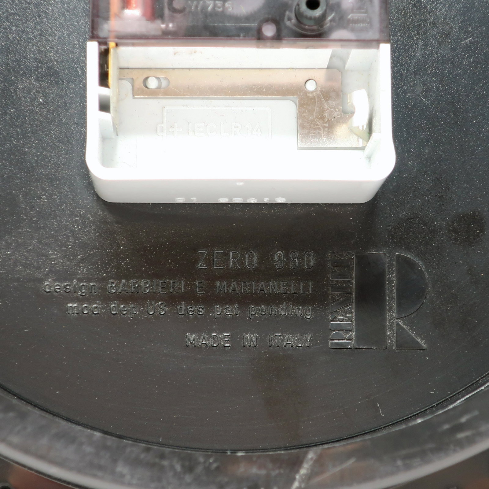 1980s Postmodern Black and Yellow Rexite Zero 980 Wall Clock - 6