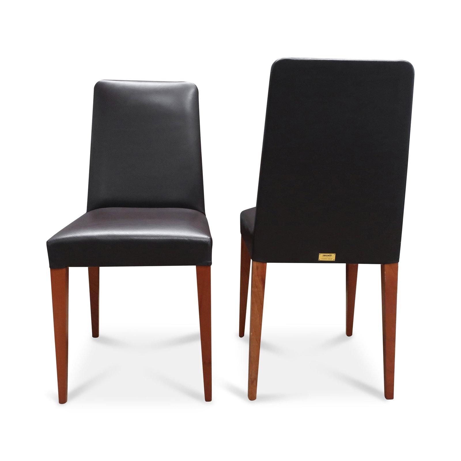 Pair of Brown Leather "Classic Chair" by Roberto Lazzeroni for Ceccotti Collezioni - 4