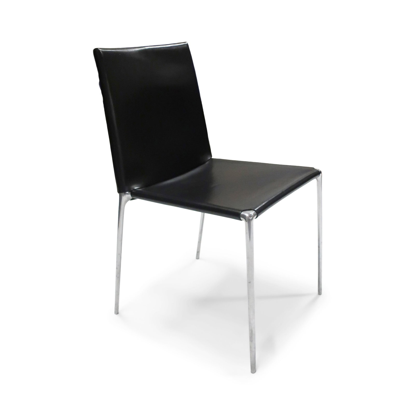 Black Leather Alma Chair by Roberto Barbieri for B&B Italia - 2