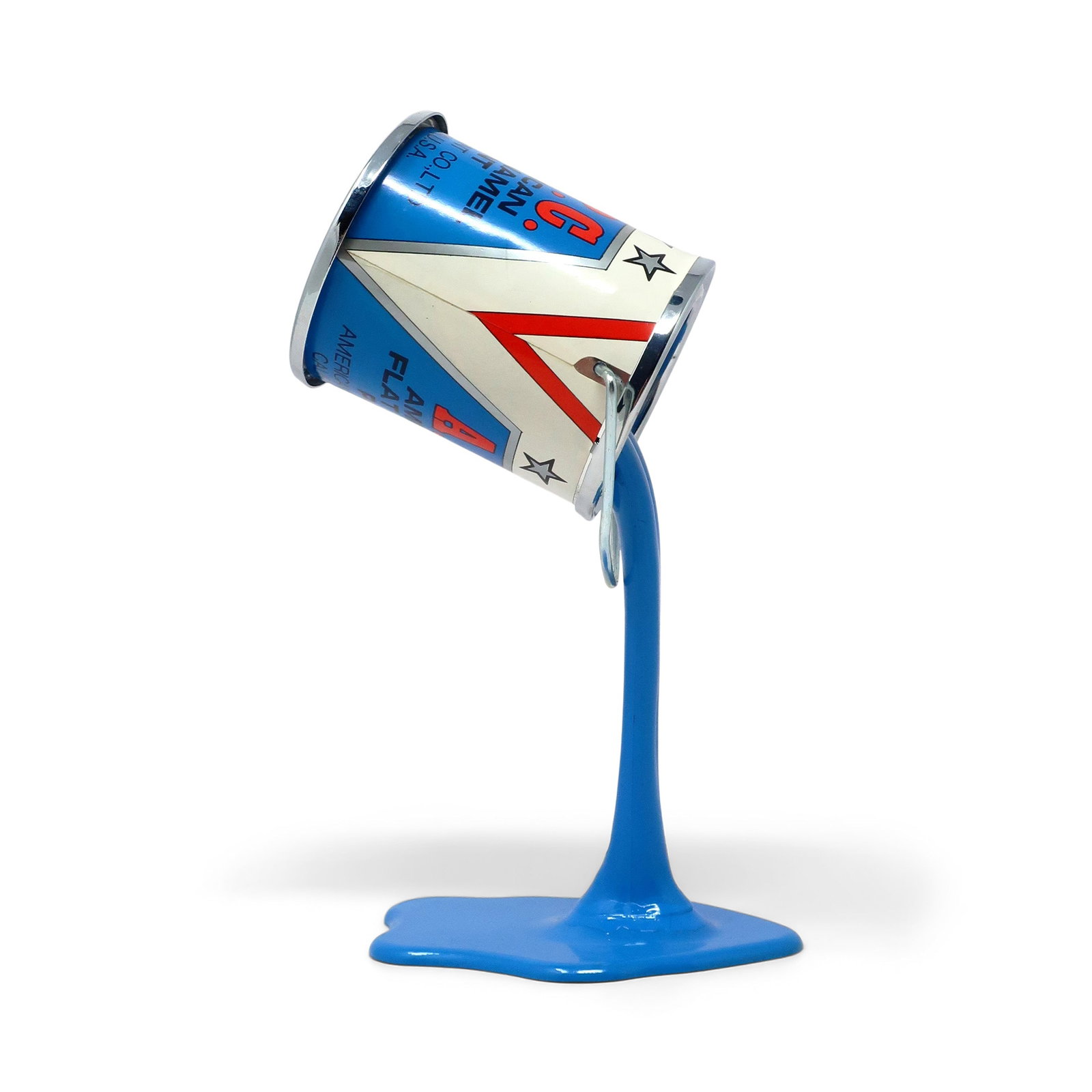 Vintage Blue Pop Art APC Pouring Paint Can Bank - 2