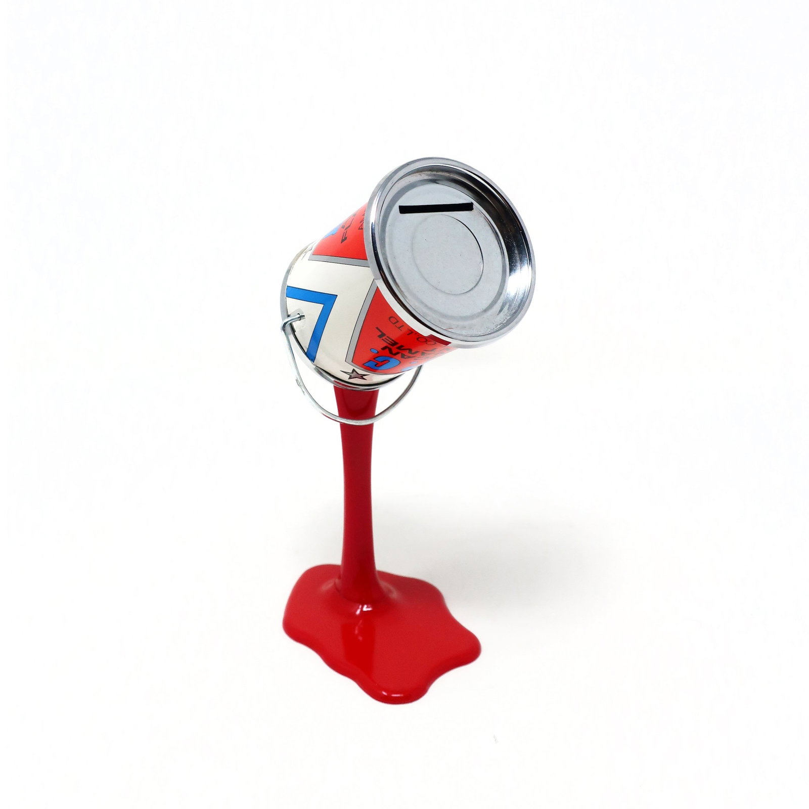 Vintage Red Pop Art APC Pouring Paint Can Bank - 2