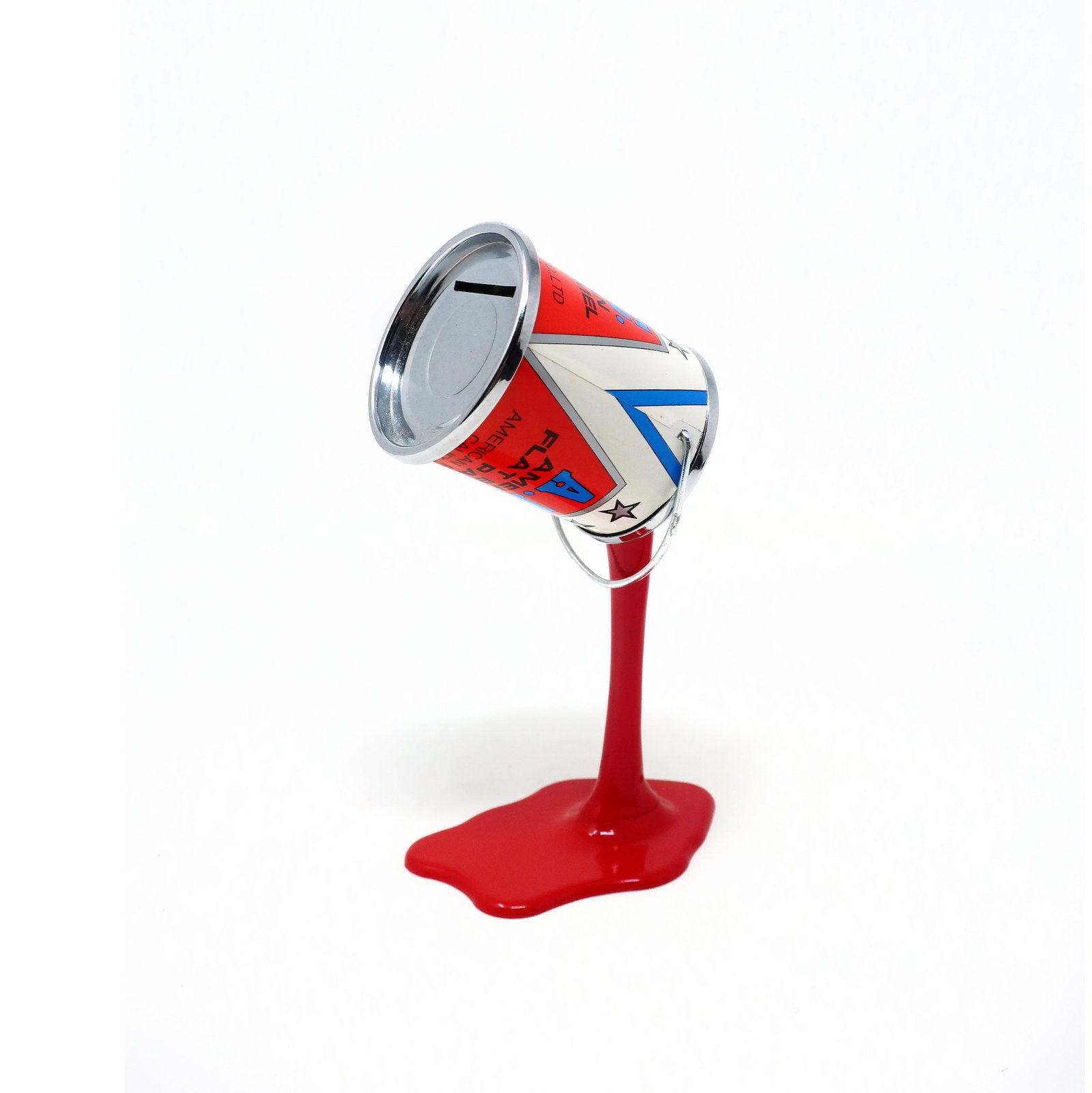 Vintage Red Pop Art APC Pouring Paint Can Bank - 3