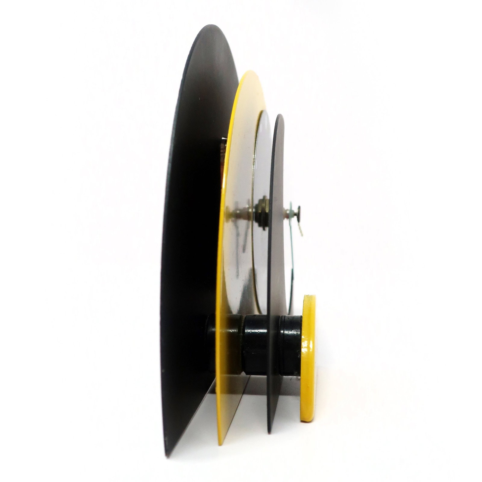 1980s Yellow & Black Stacked Desk or Mantel Clock - 6