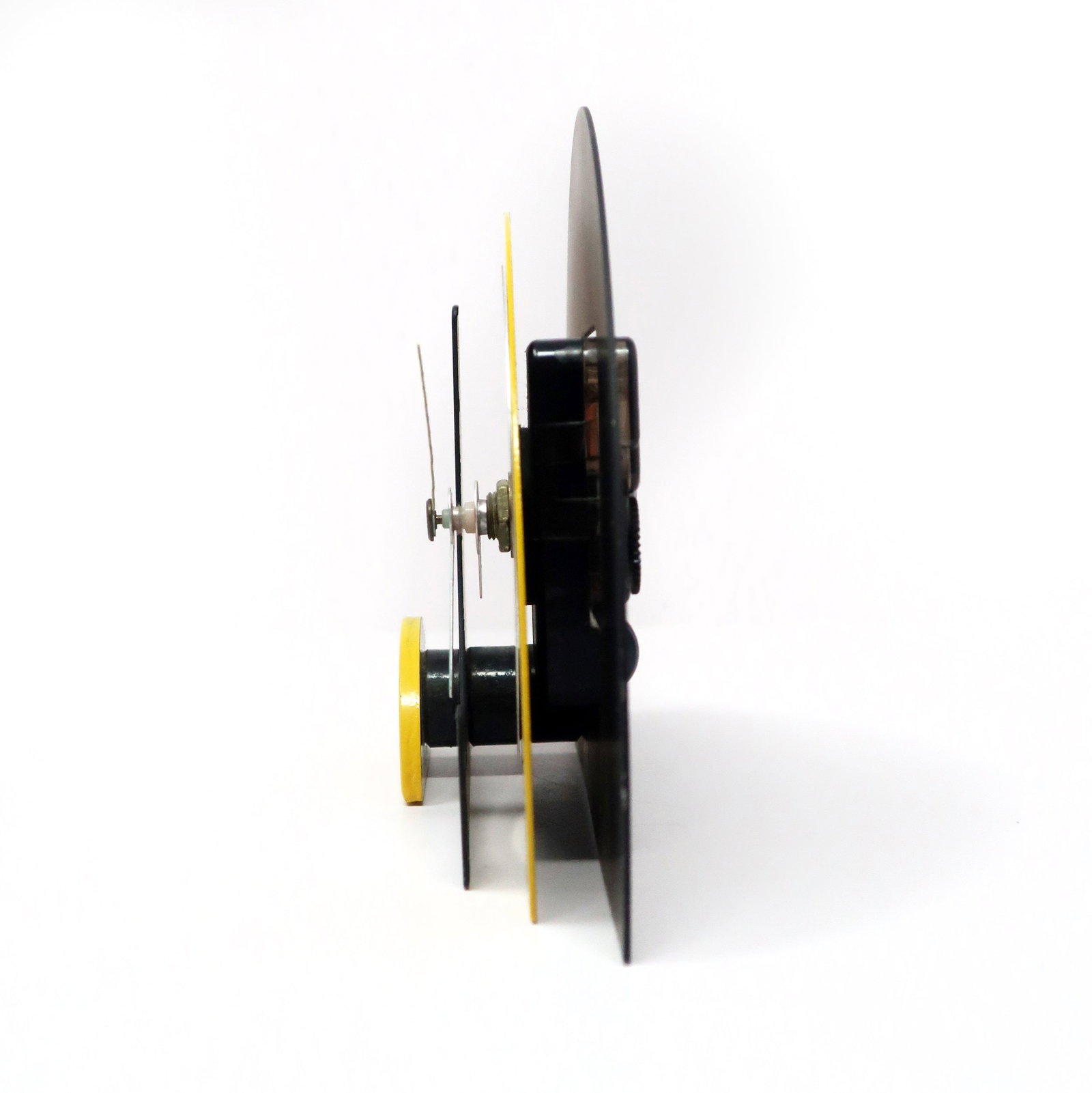 1980s Yellow & Black Stacked Desk or Mantel Clock - 7