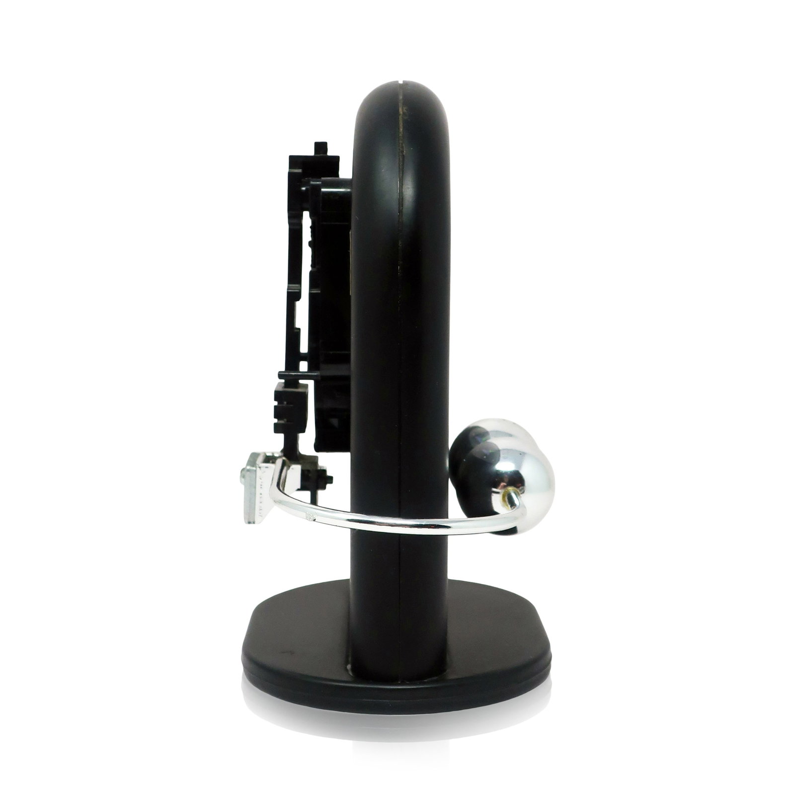 1980s Postmodern Black & Silver Pendulum Desk Clock - 5