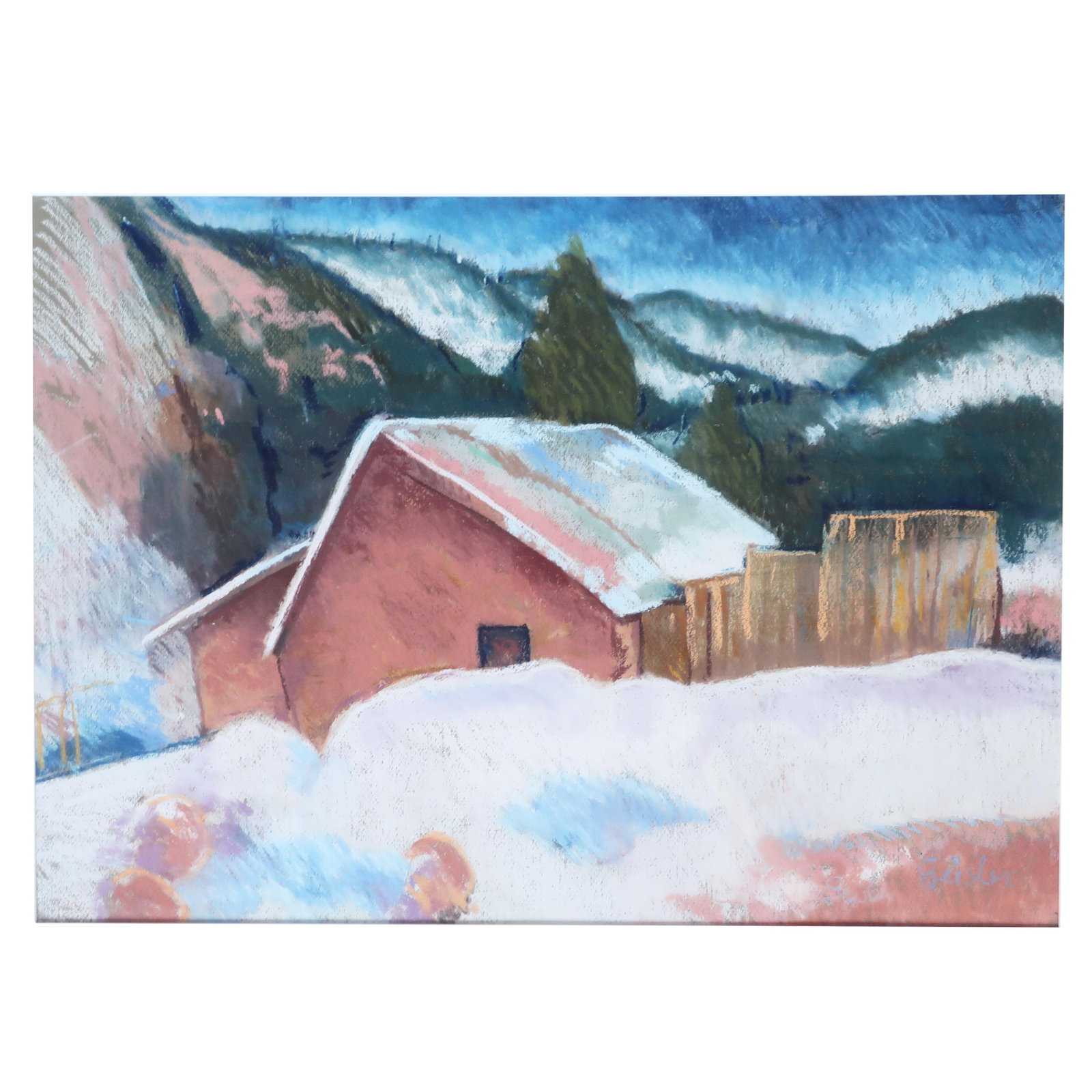 Framed Southwestern Pastel on Paper: Framed Southwestern Pastel on Paper Reserve: $50.00 Shipping: Domestic: Shipping rates are determined by destination International: Foreign shipping rates are determined by destination. International 