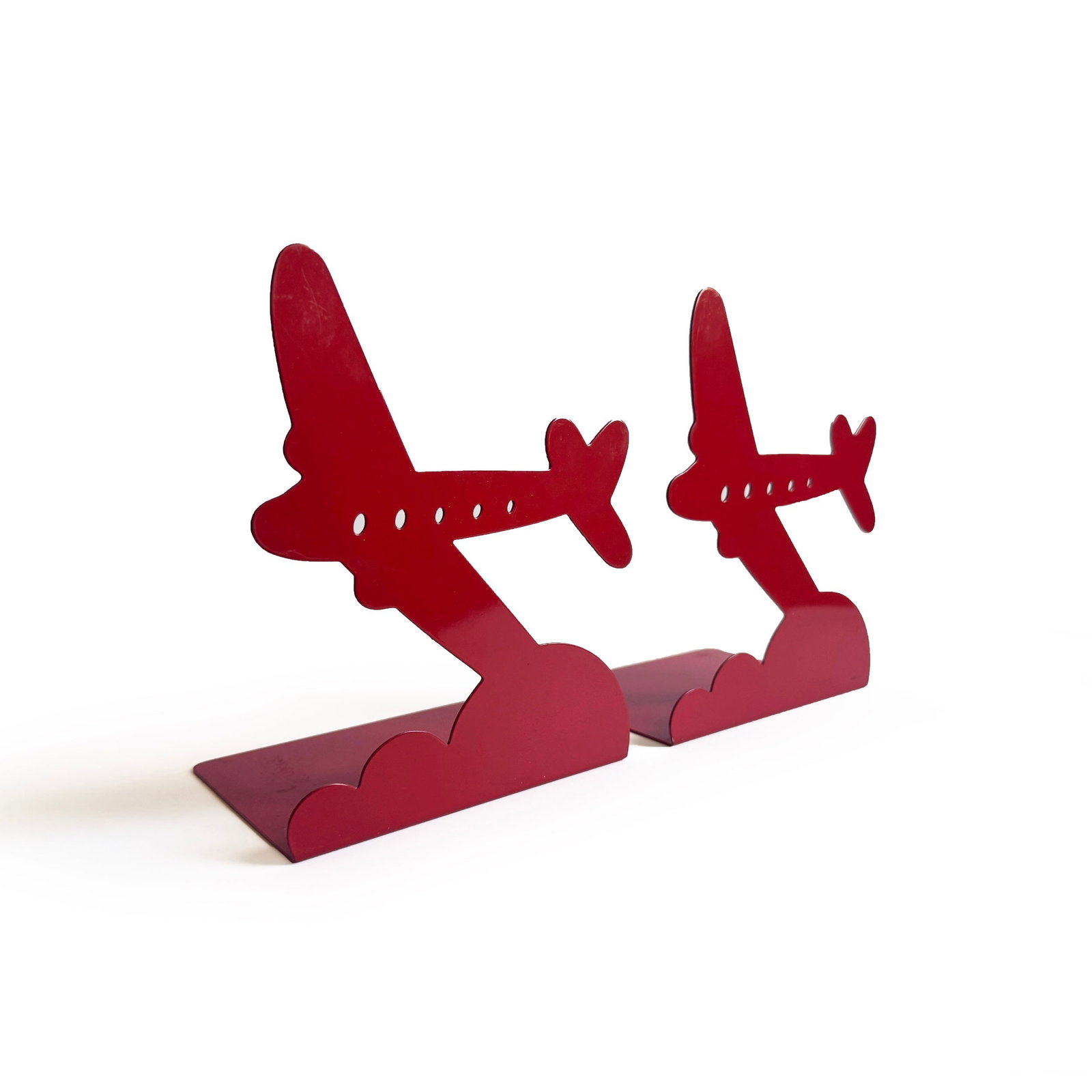 Pair of 1970s Red Airplane Bookends by Randall Schwartz for Moxie - 2