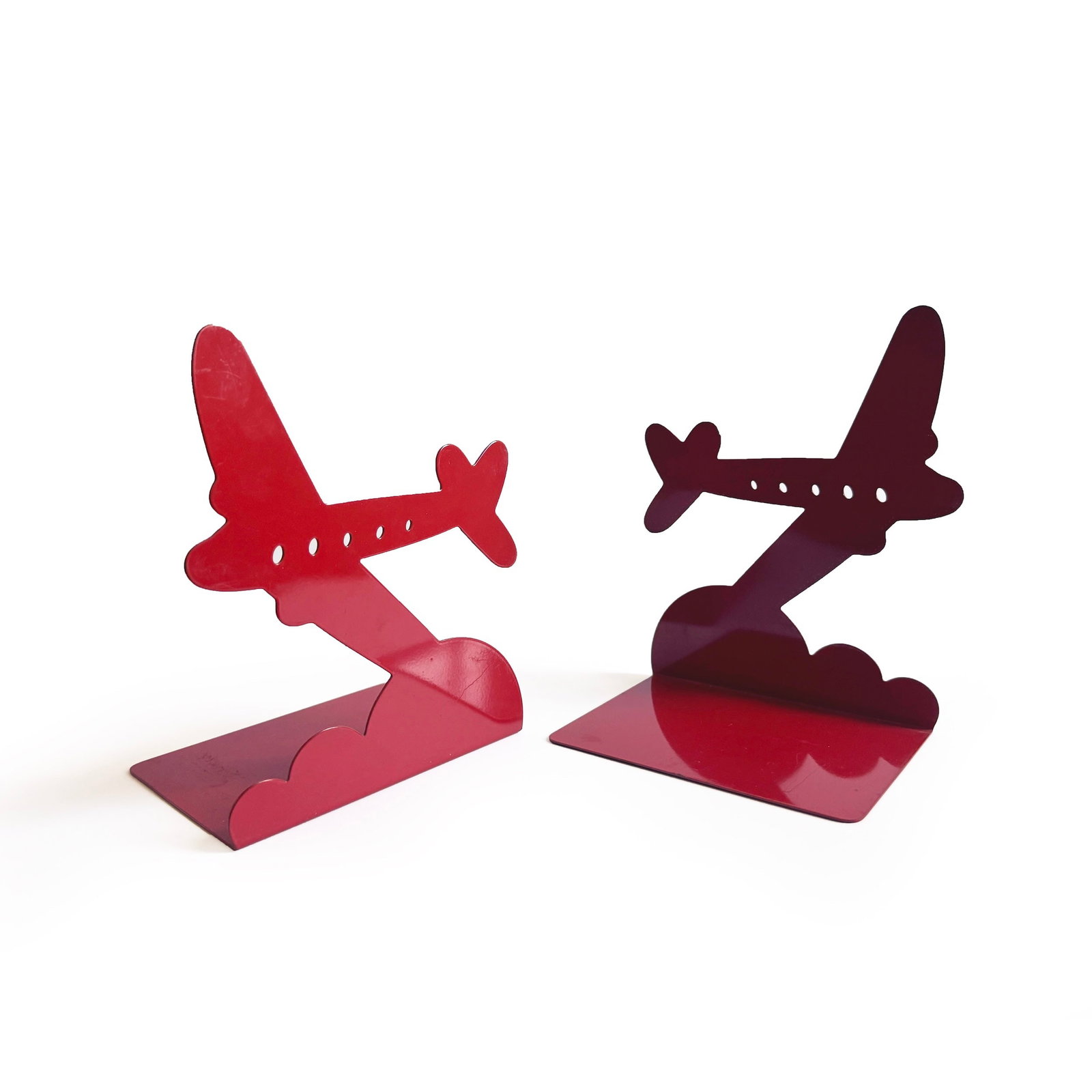 Pair of 1970s Red Airplane Bookends by Randall Schwartz for Moxie - 4