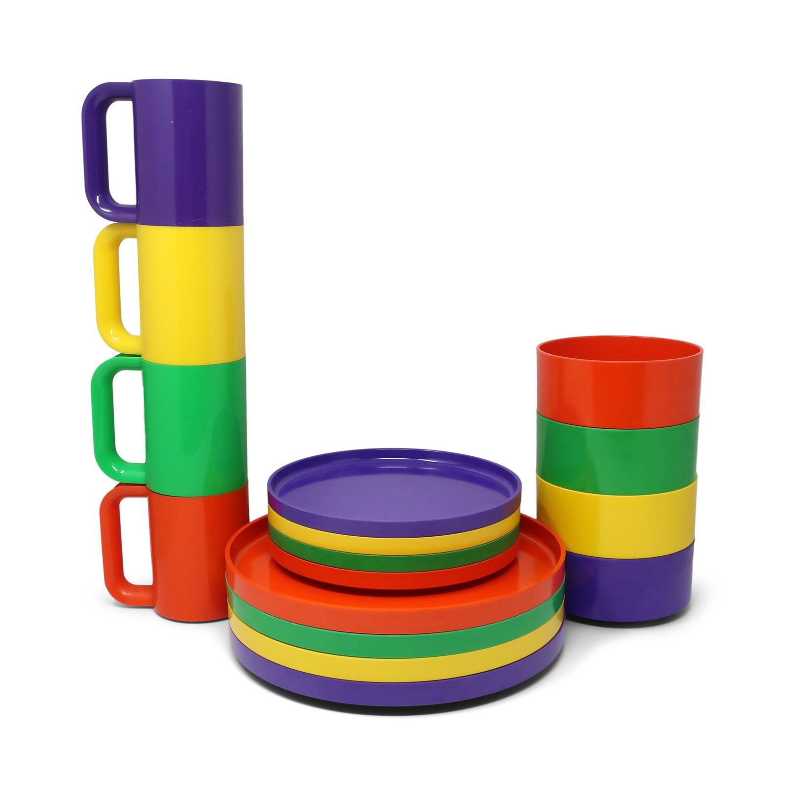 Multicolor Massimo Vignelli for Heller Dinnerware - Service for Four - 3