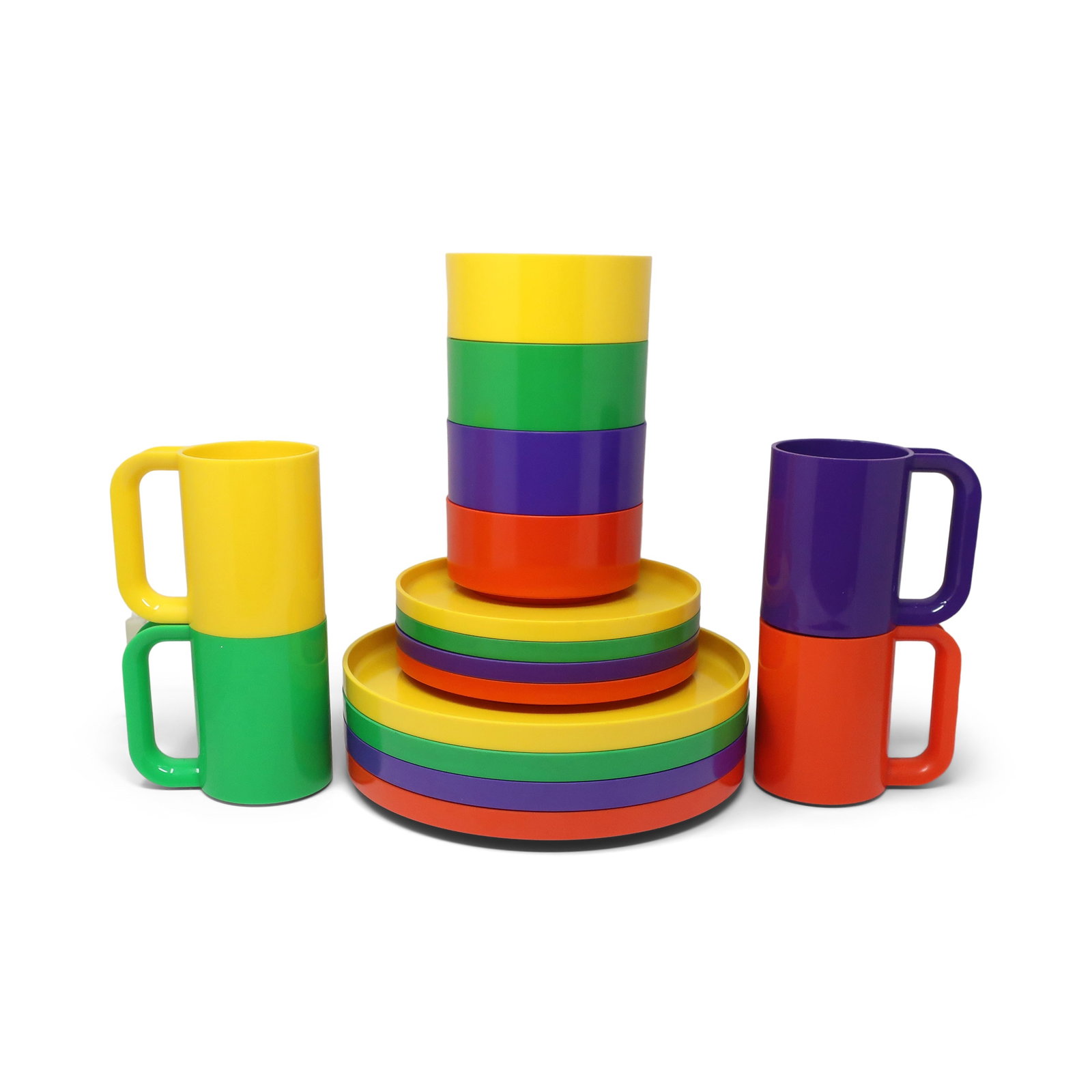 Multicolor Massimo Vignelli for Heller Dinnerware - Service for Four - 4