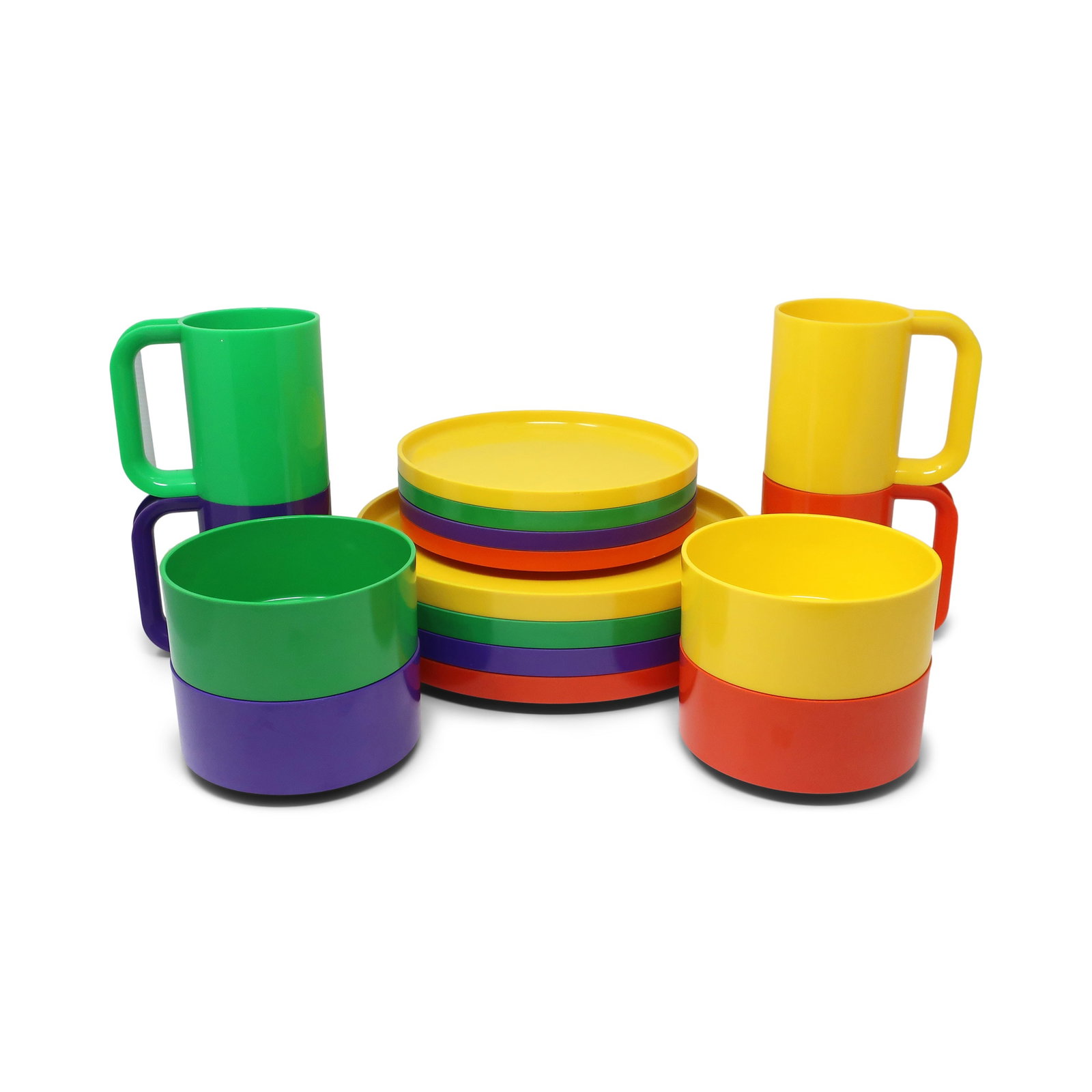 Multicolor Massimo Vignelli for Heller Dinnerware - Service for Four - 5