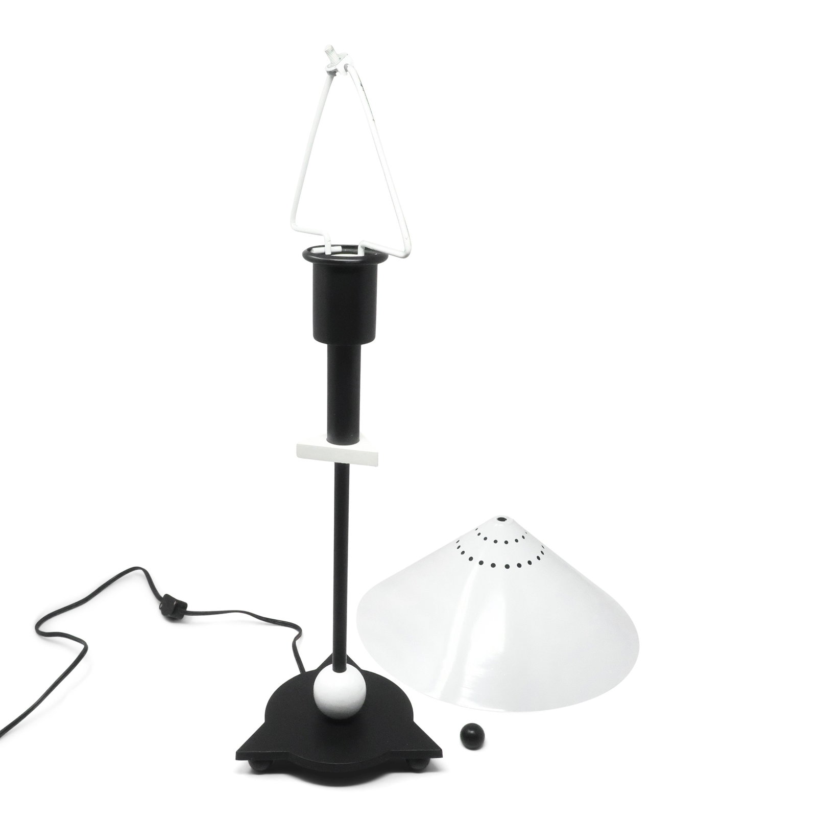 1980s Postmodern Black and White Table Lamp - 10