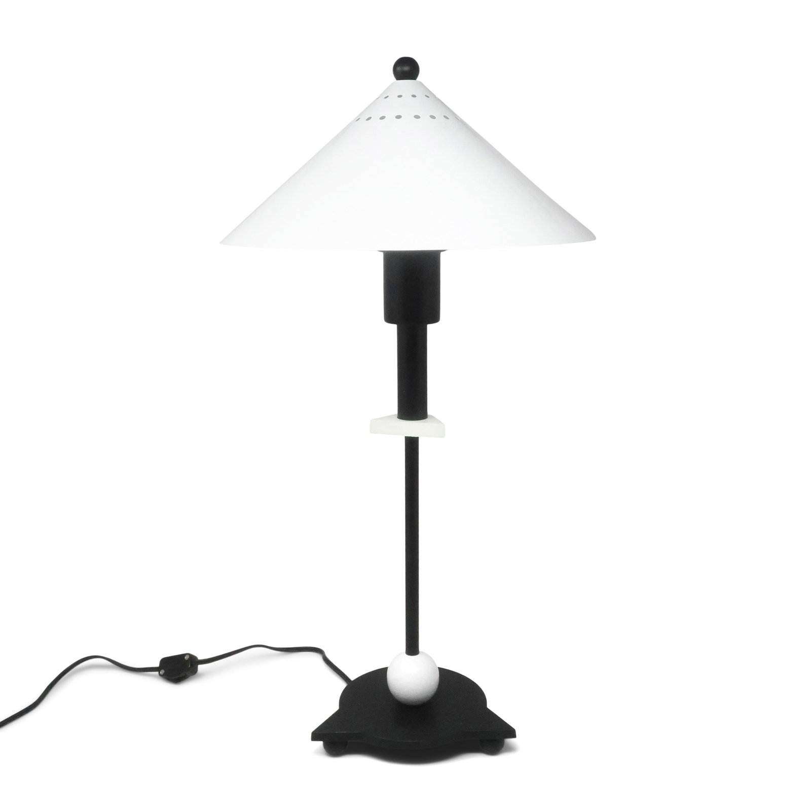 1980s Postmodern Black and White Table Lamp - 2
