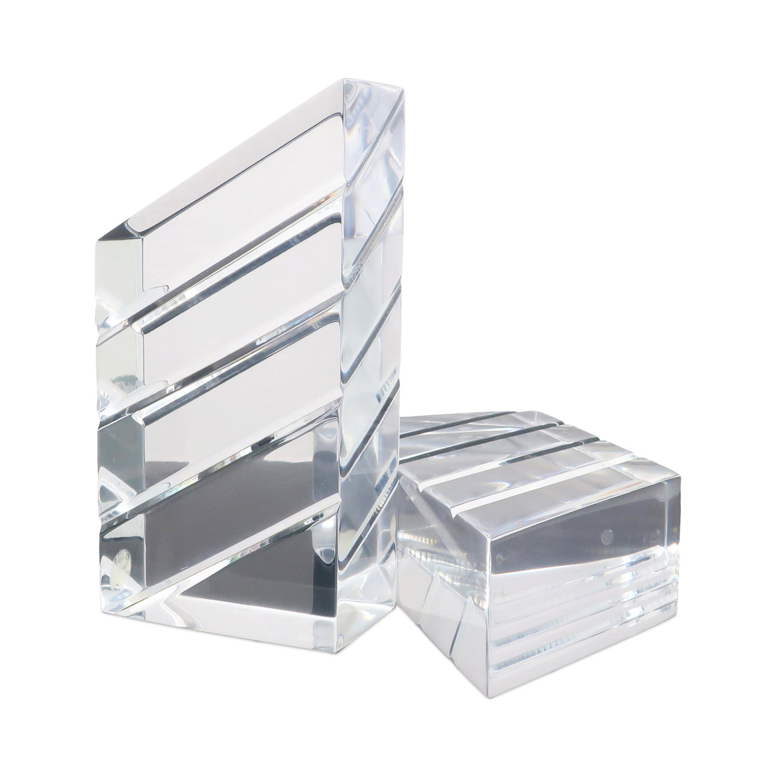 1980s Faceted Lucite Bookends by Ritts Co. of Los Angeles - 7