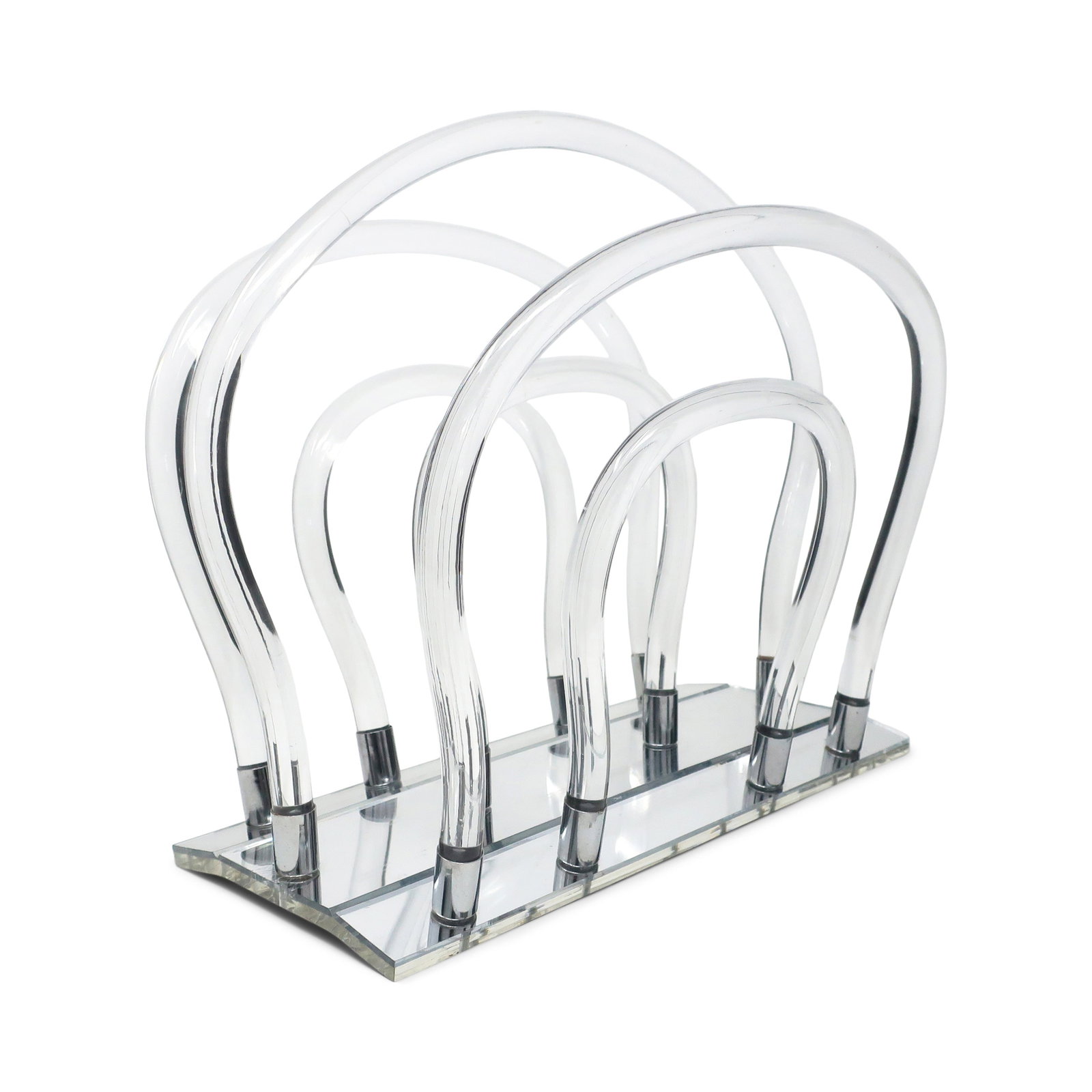 Vintage 1960s Lucite & Chrome Magazine Rack by Dorothy Thorpe (1 of 7)