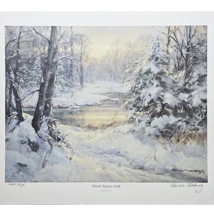 First Snow Fall print by Charles Vickery -- Artist Proof - 2