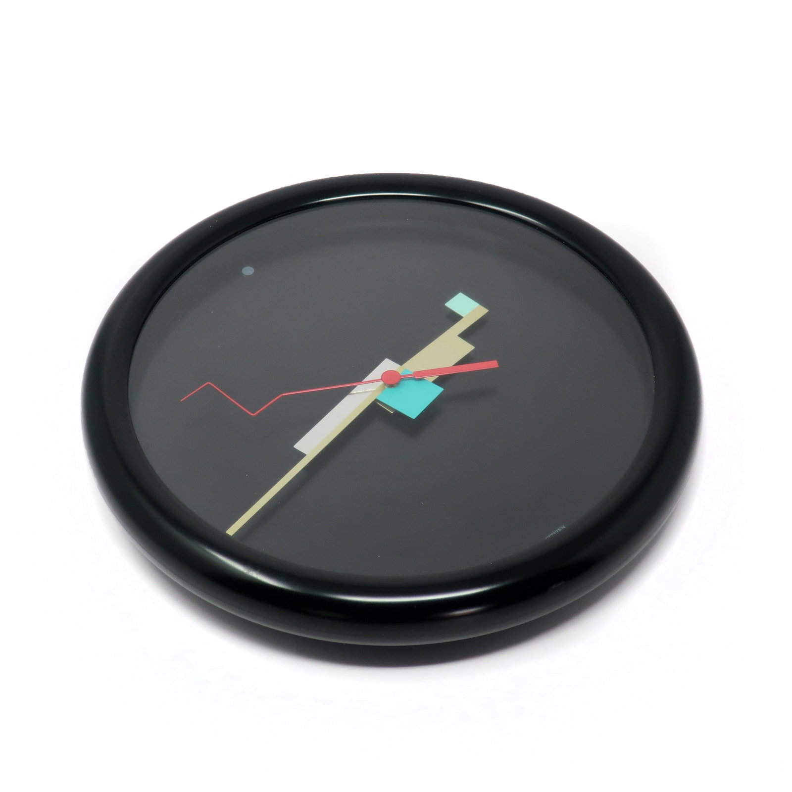 1980s Black Postmodern Wall Clock by Citizen - 2
