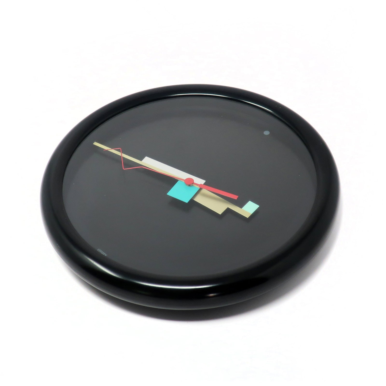 1980s Black Postmodern Wall Clock by Citizen - 3
