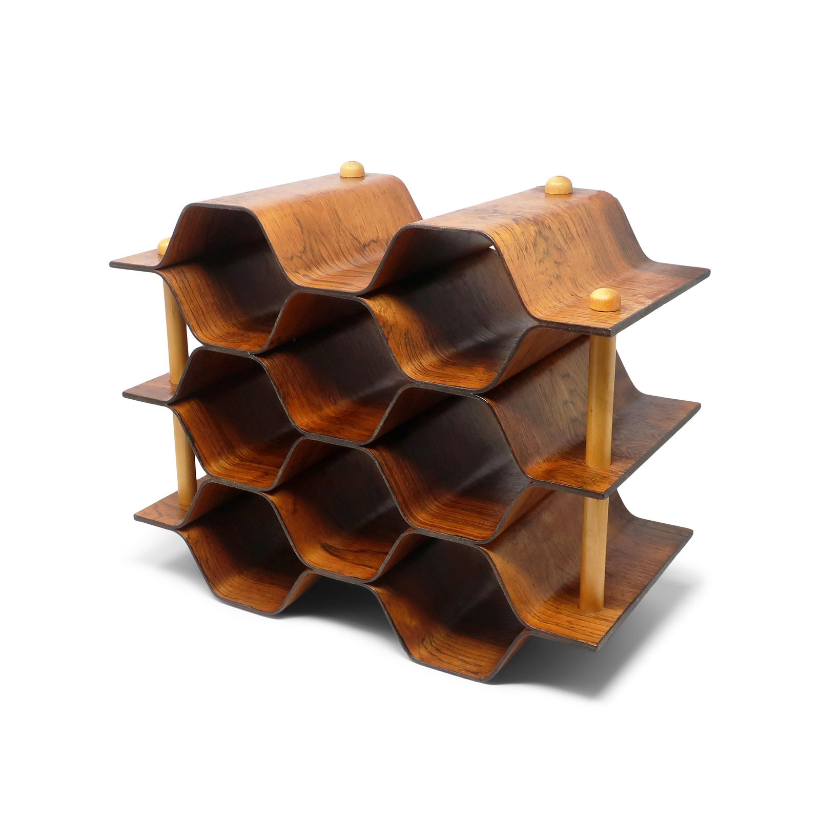 Rosewood & Beech Bentwood Wine Rack by Torsten Johansson for AB Formtra - 2