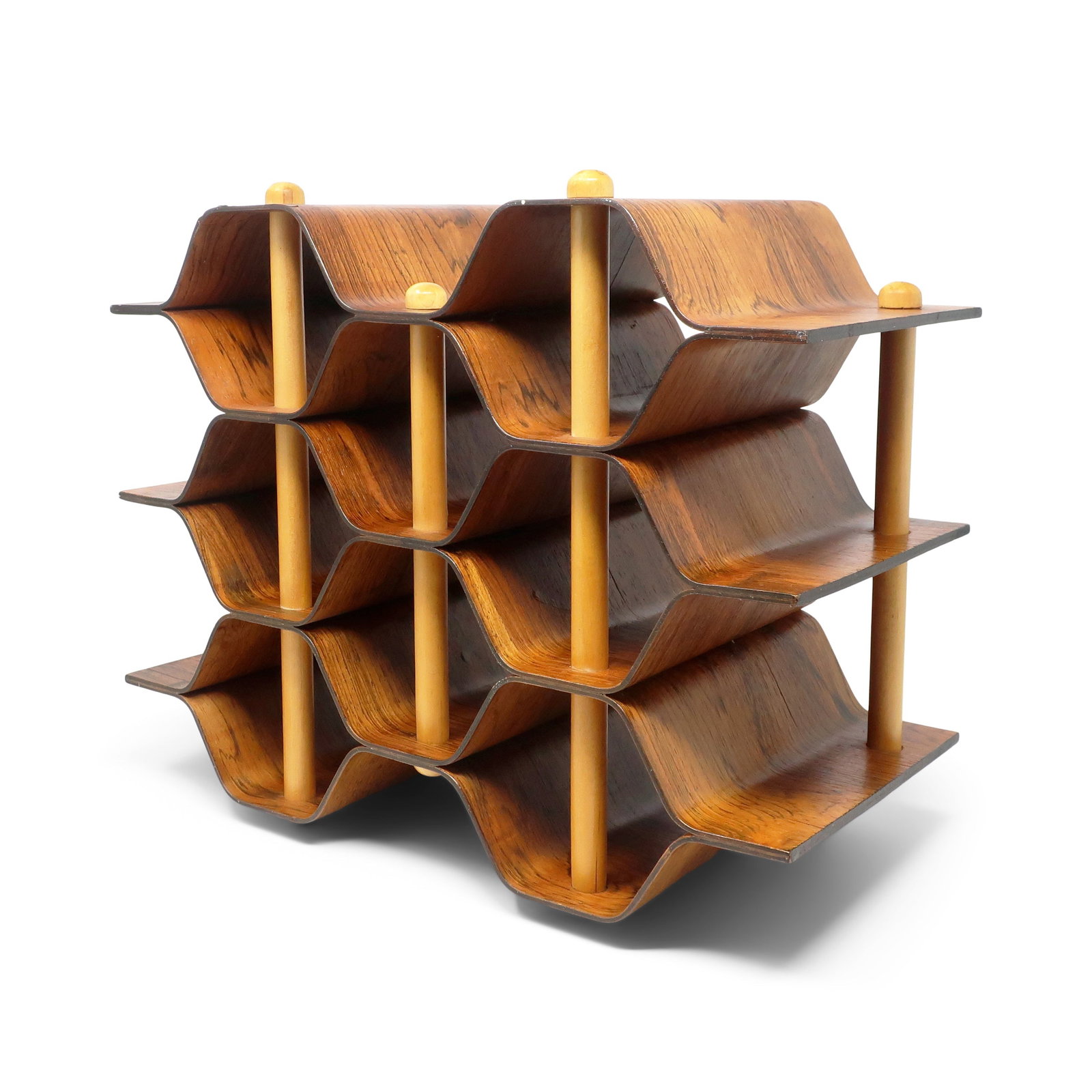 Rosewood & Beech Bentwood Wine Rack by Torsten Johansson for AB Formtra - 3