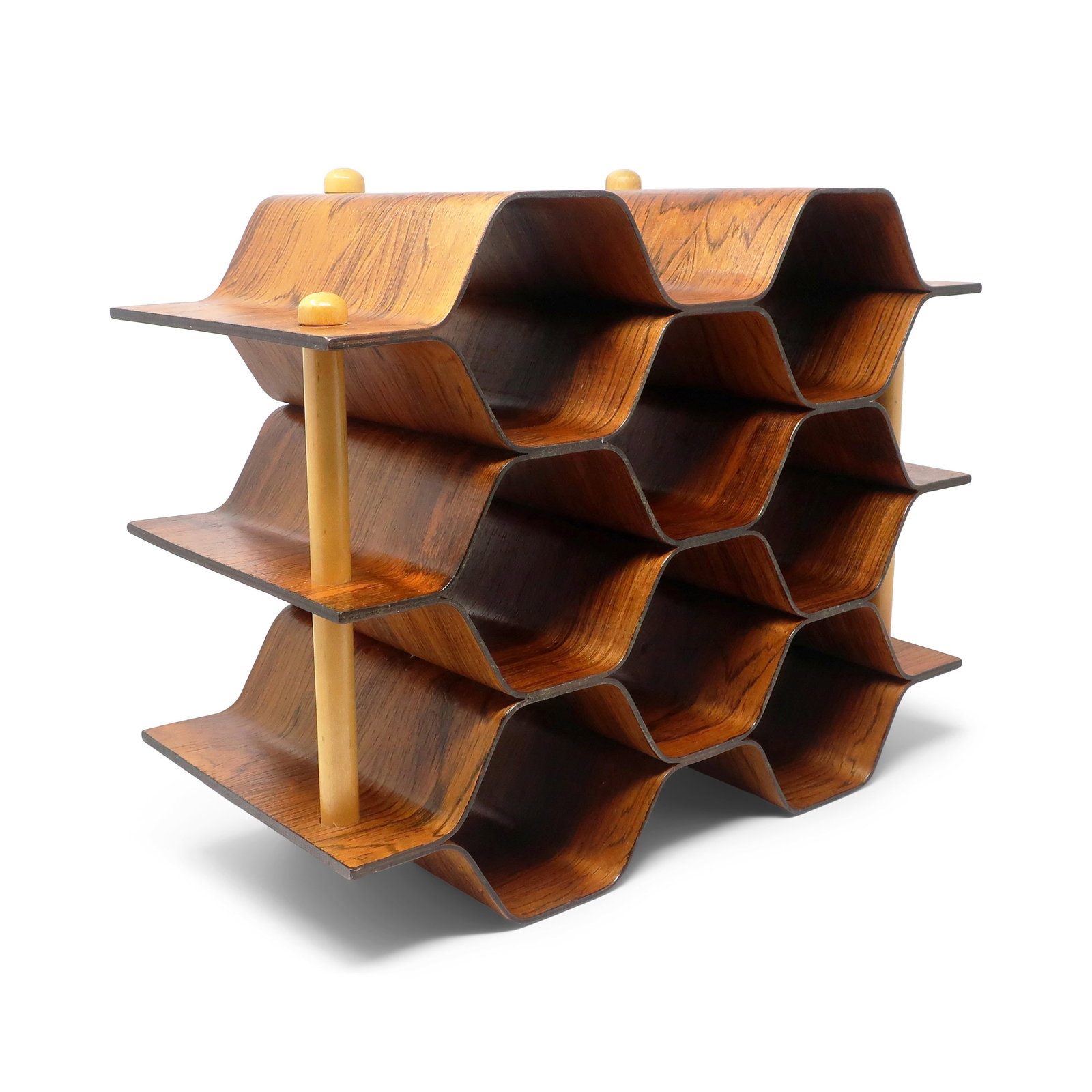 Rosewood & Beech Bentwood Wine Rack by Torsten Johansson for AB Formtra - 4