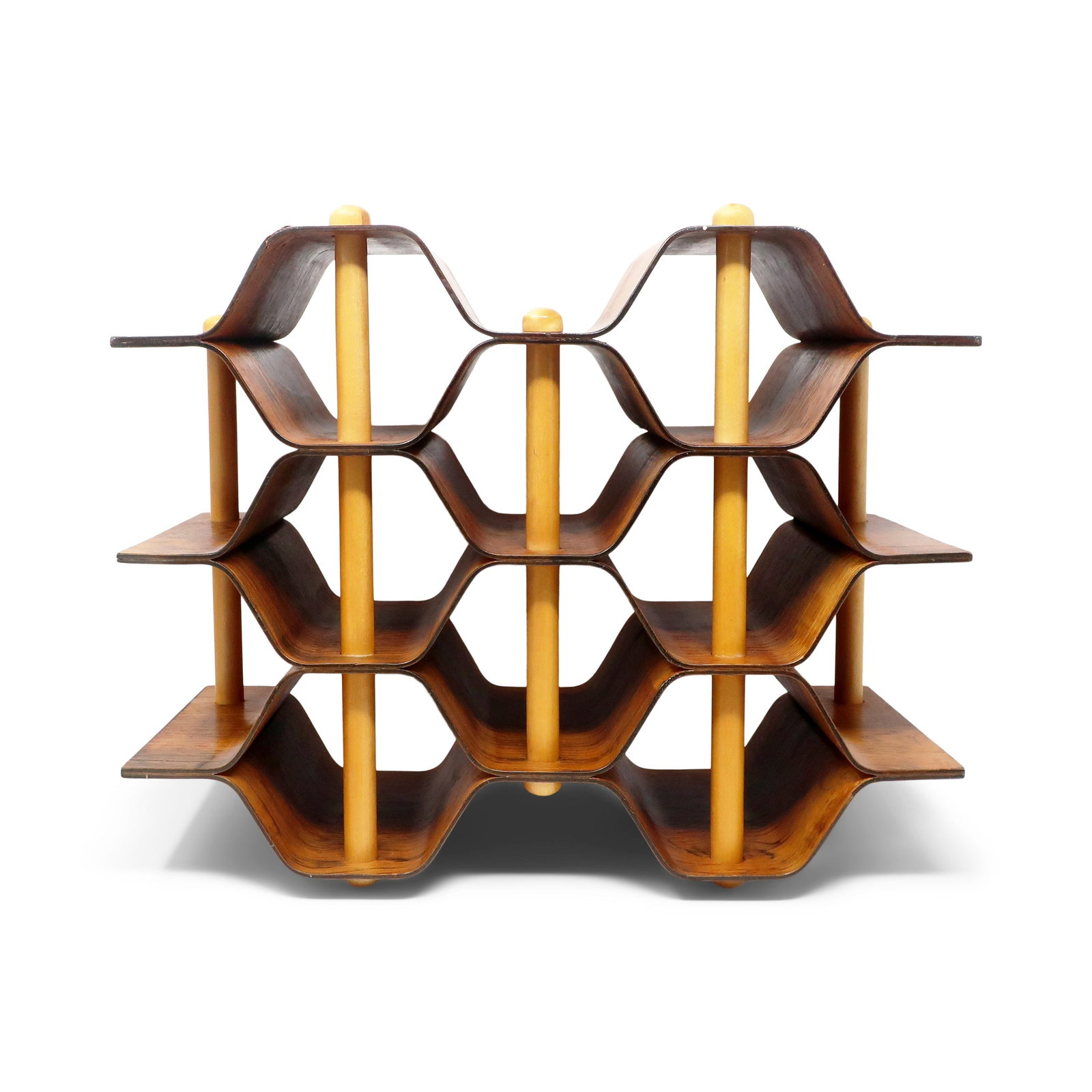Rosewood & Beech Bentwood Wine Rack by Torsten Johansson for AB Formtra - 6