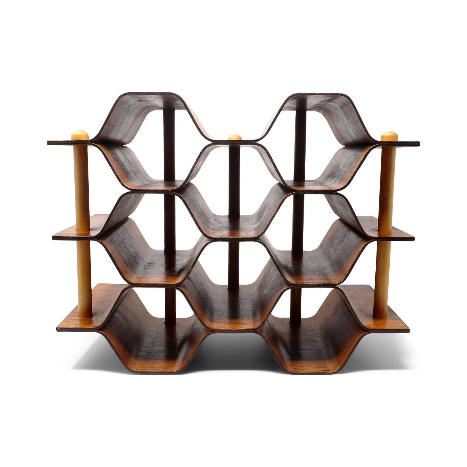 Rosewood & Beech Bentwood Wine Rack by Torsten Johansson for AB Formtra - 7