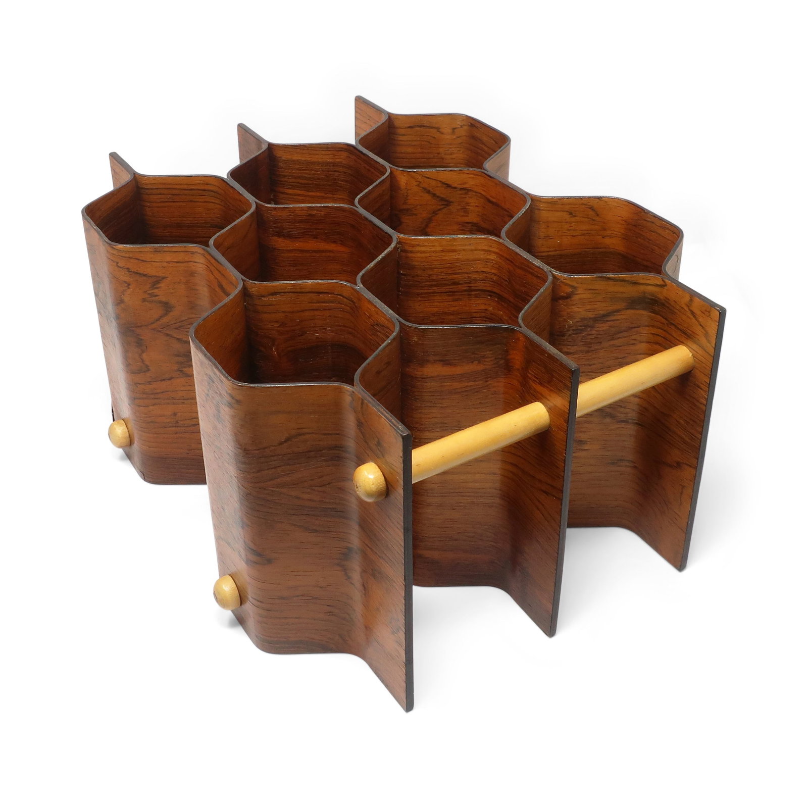 Rosewood & Beech Bentwood Wine Rack by Torsten Johansson for AB Formtra - 8