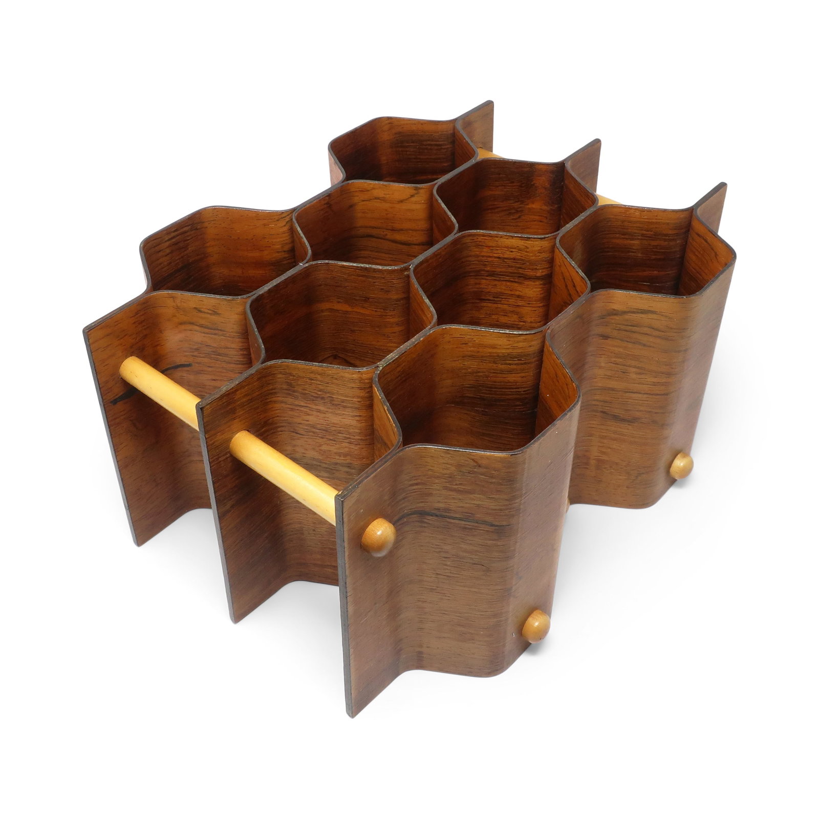 Rosewood & Beech Bentwood Wine Rack by Torsten Johansson for AB Formtra - 9