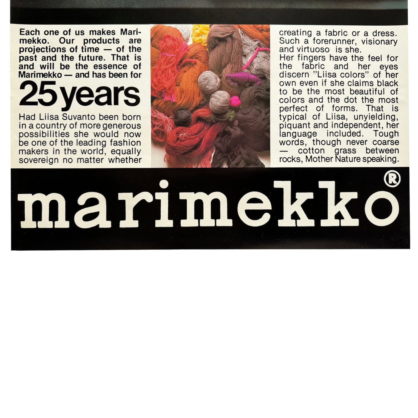 1970s 25th Anniversary Marimekko Poster with Liisa Suvanto - 4