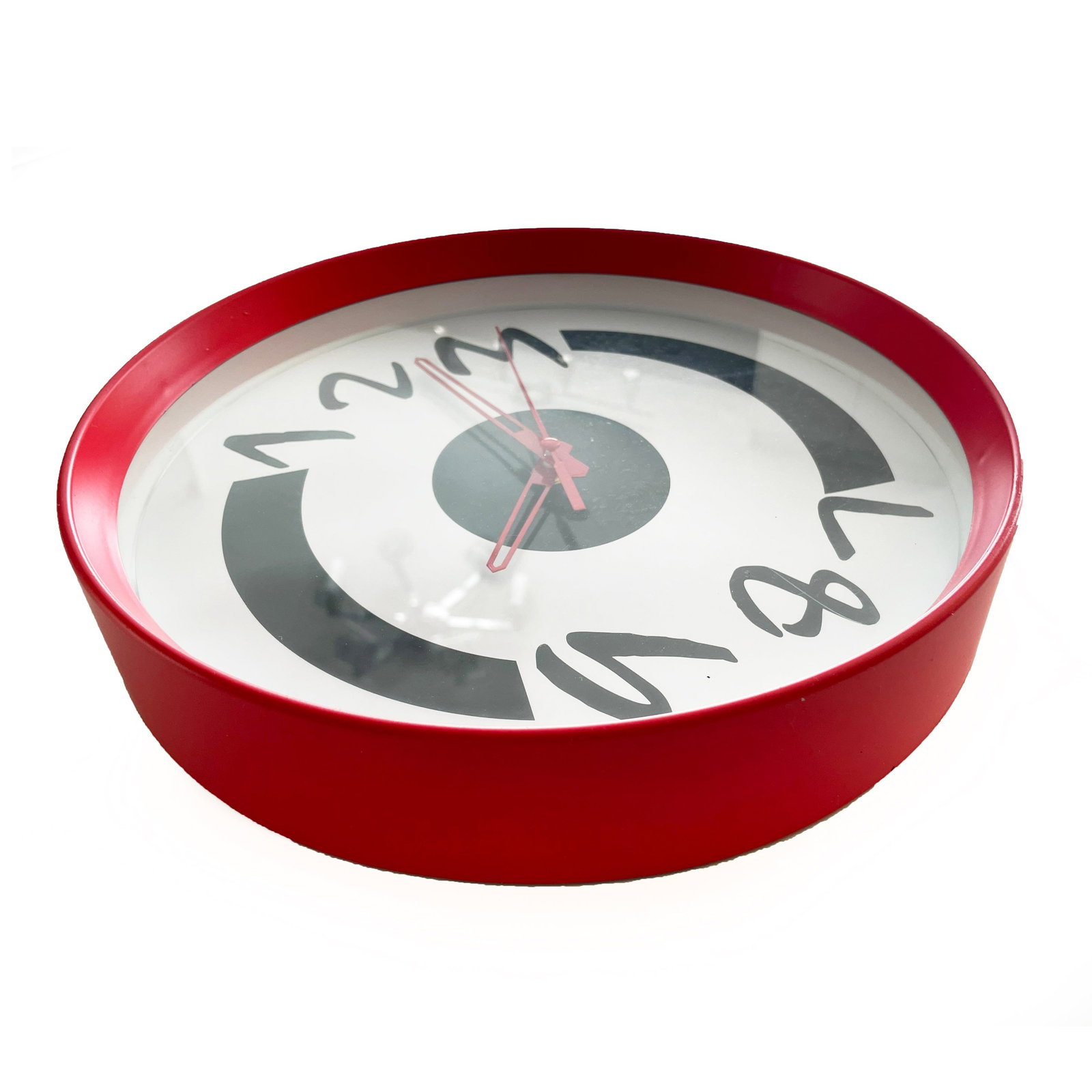 1980s Postmodern Red Wall Clock - 4
