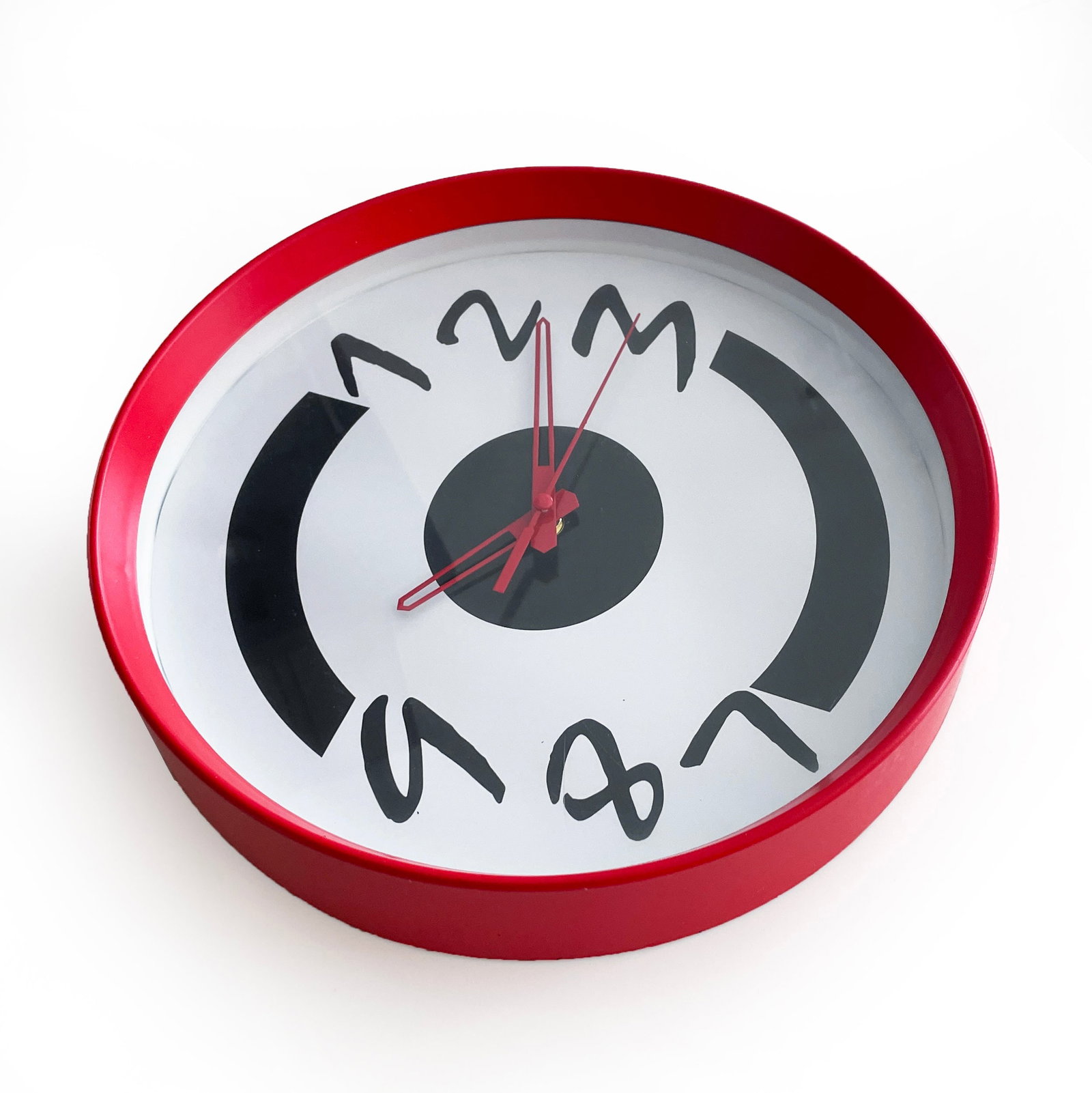 1980s Postmodern Red Wall Clock - 5