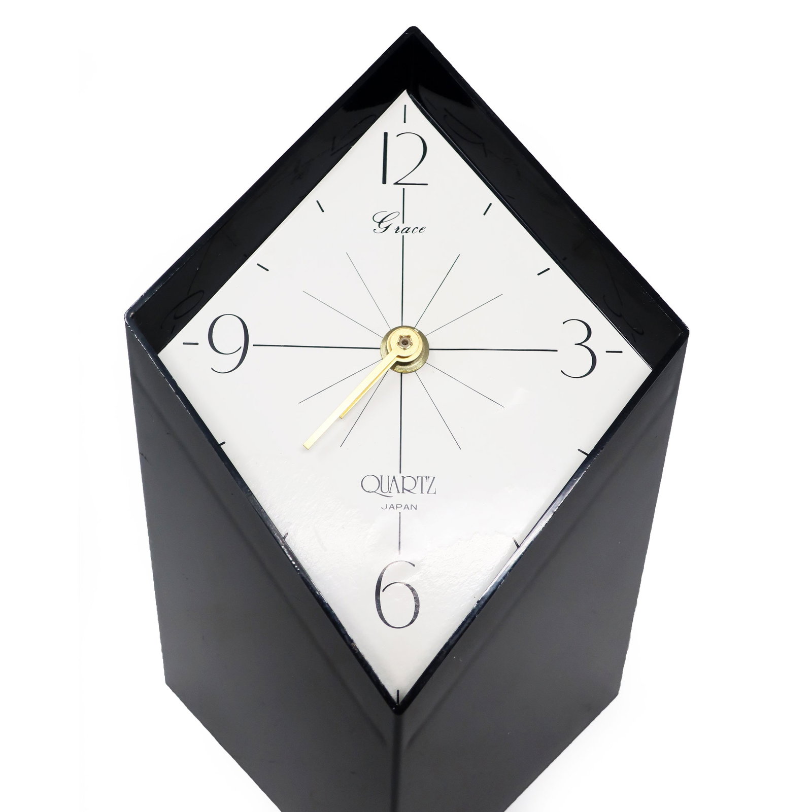 1970s Japanese Black Lucite Clock by Grace - 5