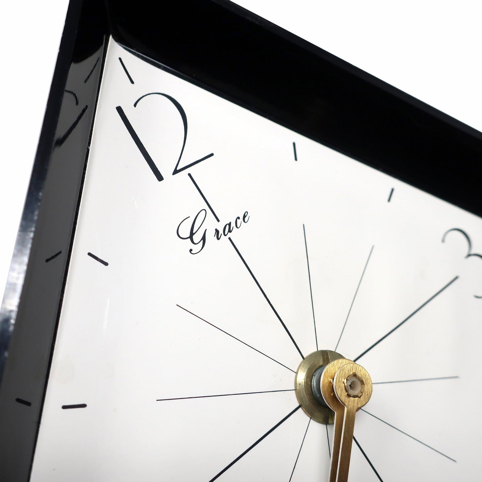 1970s Japanese Black Lucite Clock by Grace - 6