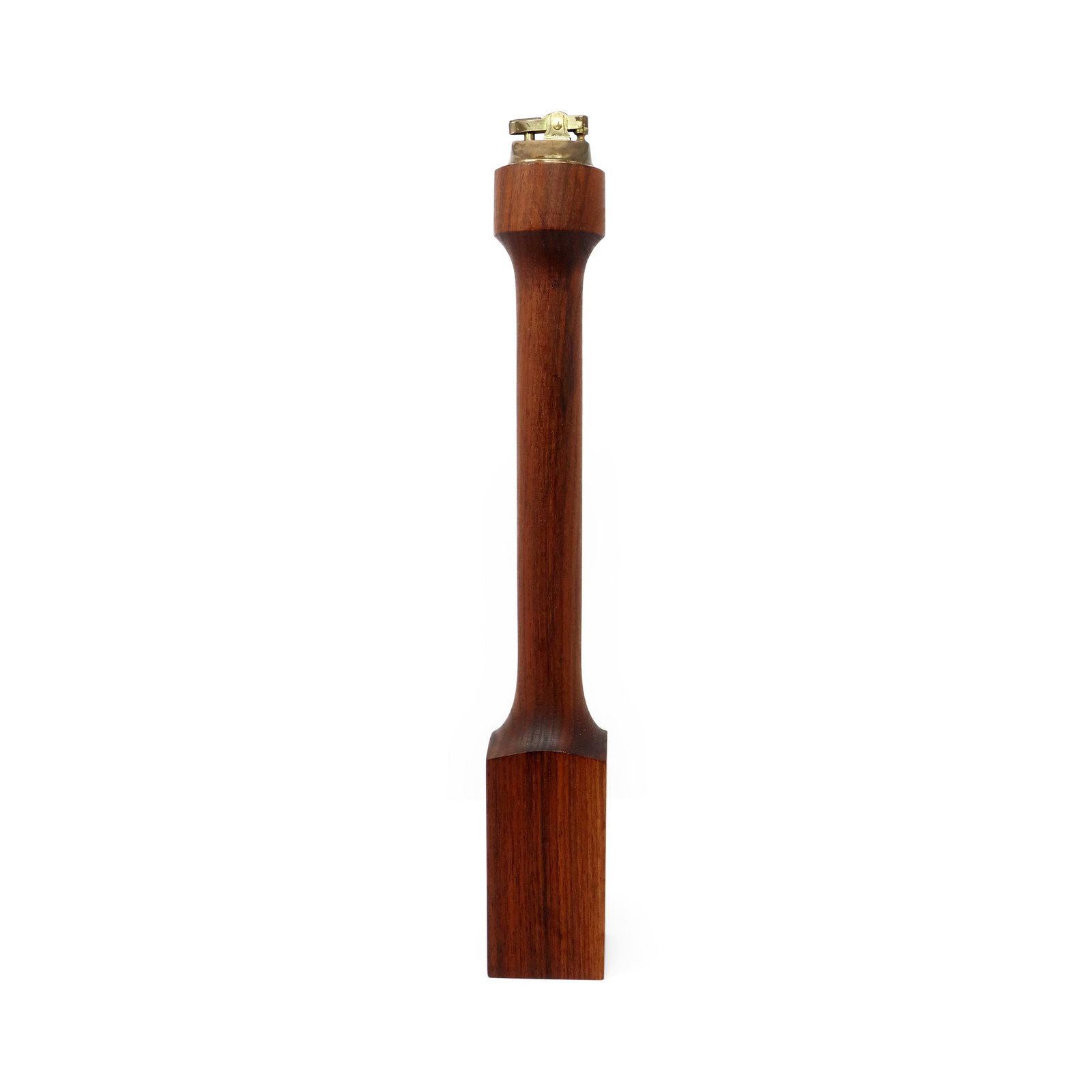Mid-Century Modern Teak & Green Enameled Metal Table Lighter - 3