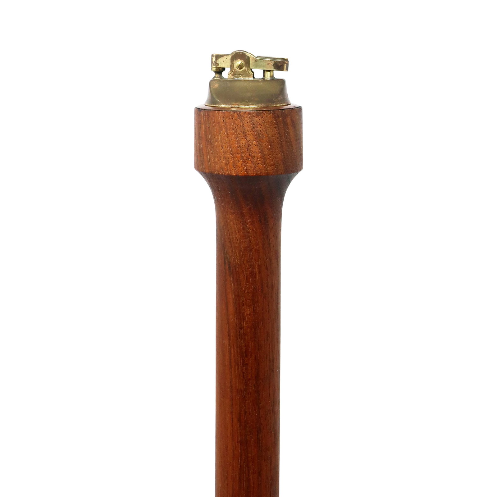 Mid-Century Modern Teak & Green Enameled Metal Table Lighter - 5